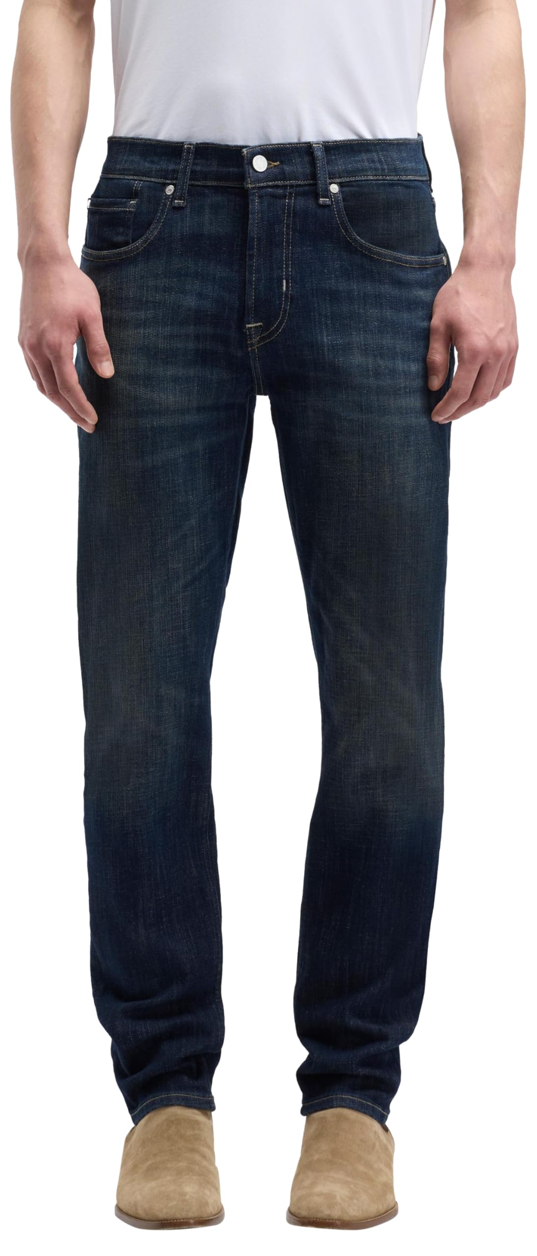 7 For All Mankind Men's Slimmy Tapered Bathe Jeans, Dark Blue, 28W