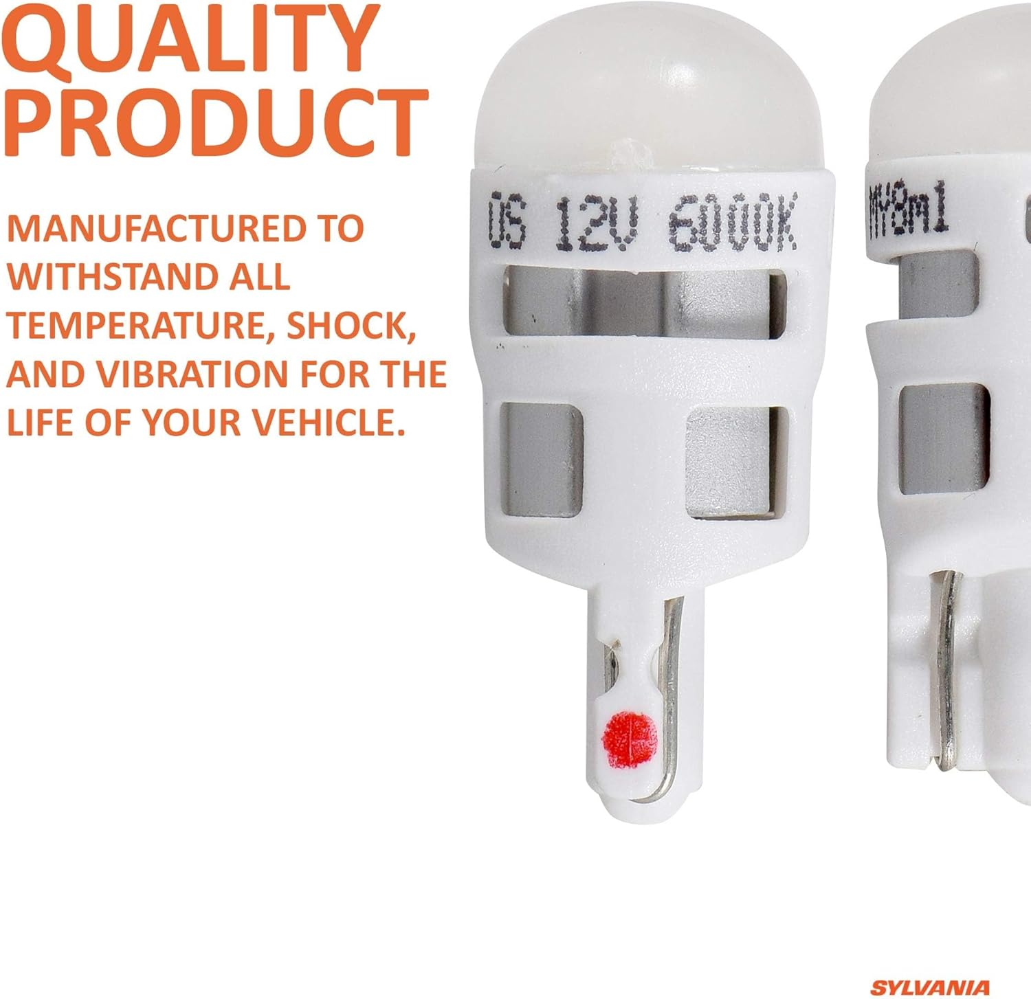 SYLVANIA ZEVO 168 T10 W5W White LED Bulb, (Contains 2 bulbs)