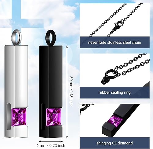 Miniatura 3 de Collar de urna para cenizas, cremación, cruz, corazón, joyería cúbica, acero inoxidable, medallón conmemorativo para hombres y mujeres, 12 piezas