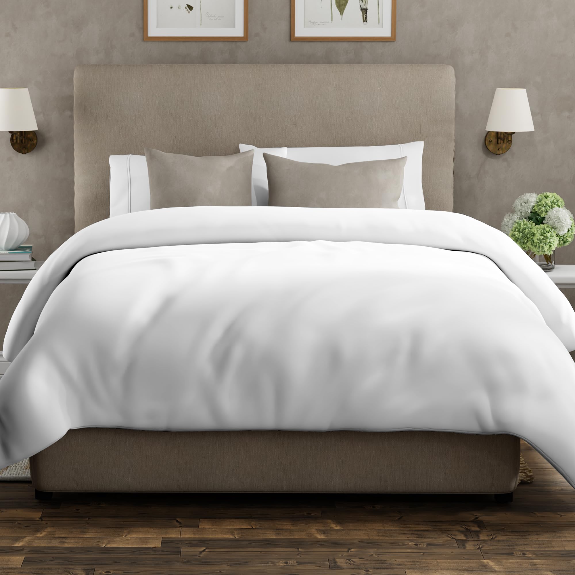 The Cotton Exchange Manchester 100% Cotton King Size Duvet Cover Sets 230x220 cm, White