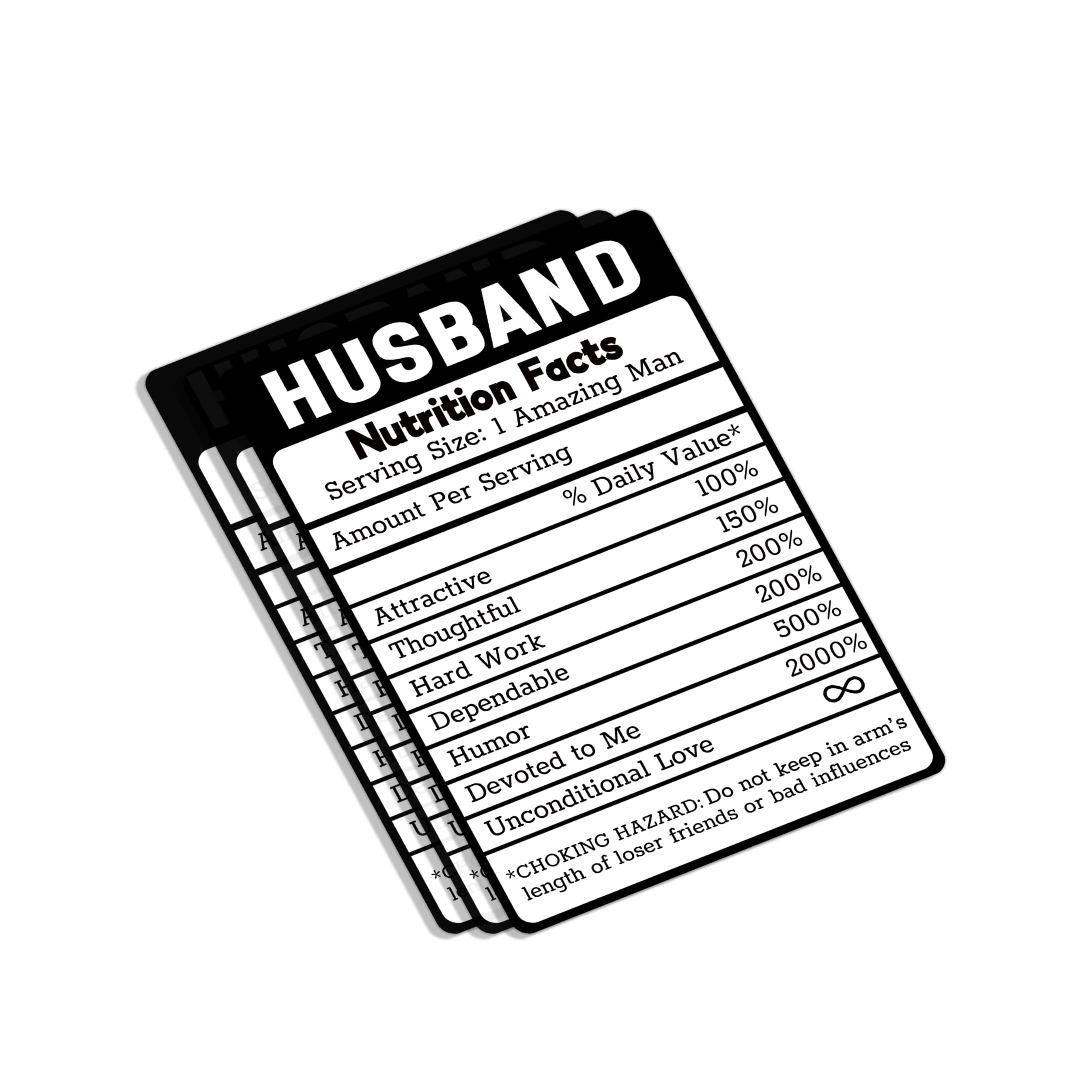 Photo 1 of (3Pcs) Husband Nutrition Facts Amazing Man Sticker Funny Husby Dad Father Papa Quotes Family Love Father's Day Vinyl Decal for Tumbler Laptop Tablet Water Bottles Books Phone -Size 3x2.1 Inches