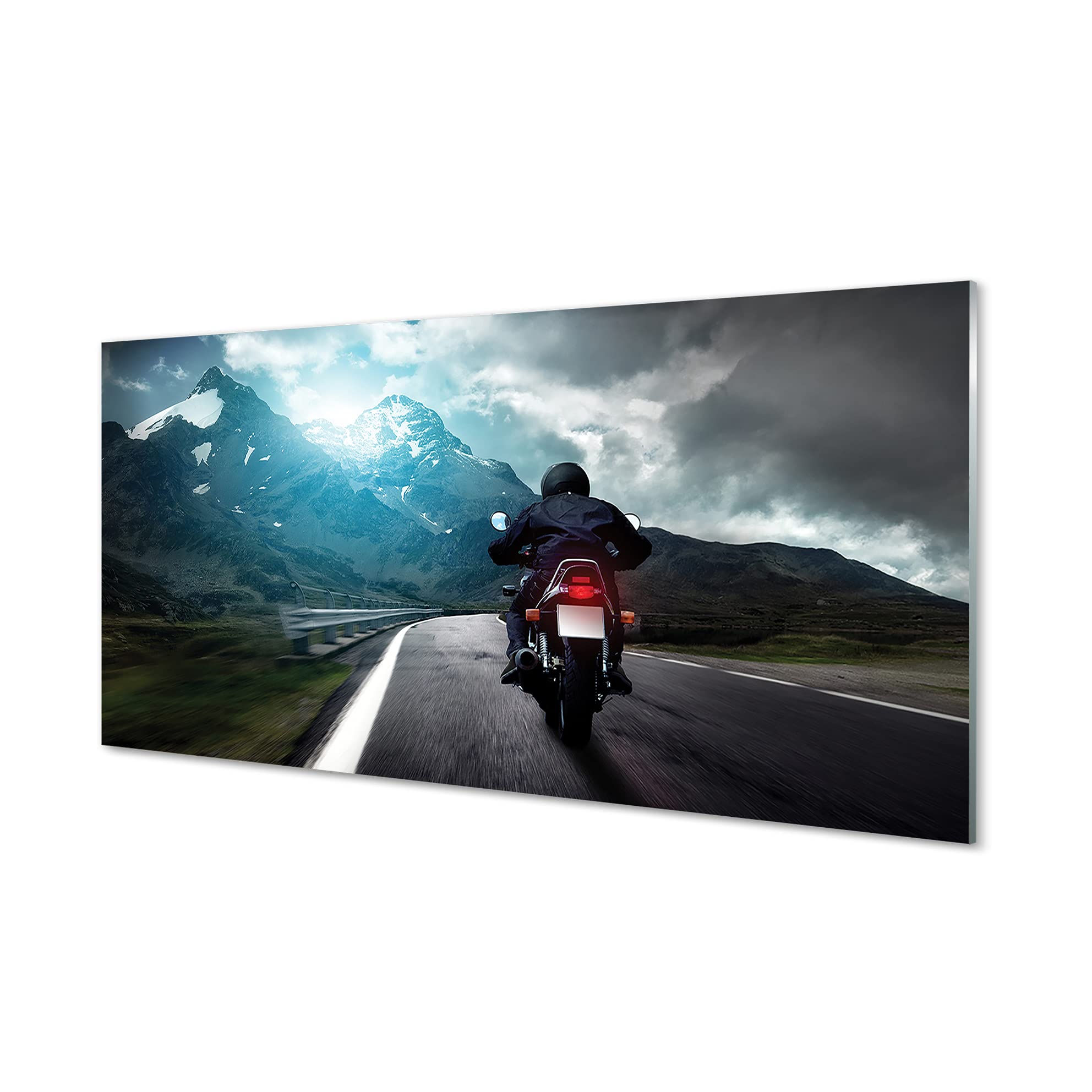 Dosseret en verre moto de montagne Tulup pour personnaliser la décoration murale d'une chambre