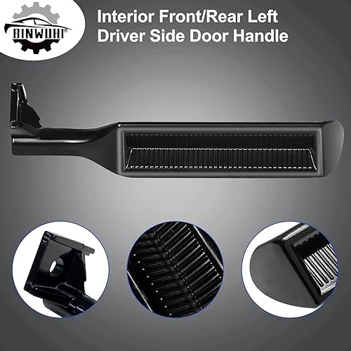 Miniatura 4 de Manija de puerta lateral del conductor delantera trasera izquierda interior de metal compatible con los siguientes modelos 1987-1996 Ford Bronco