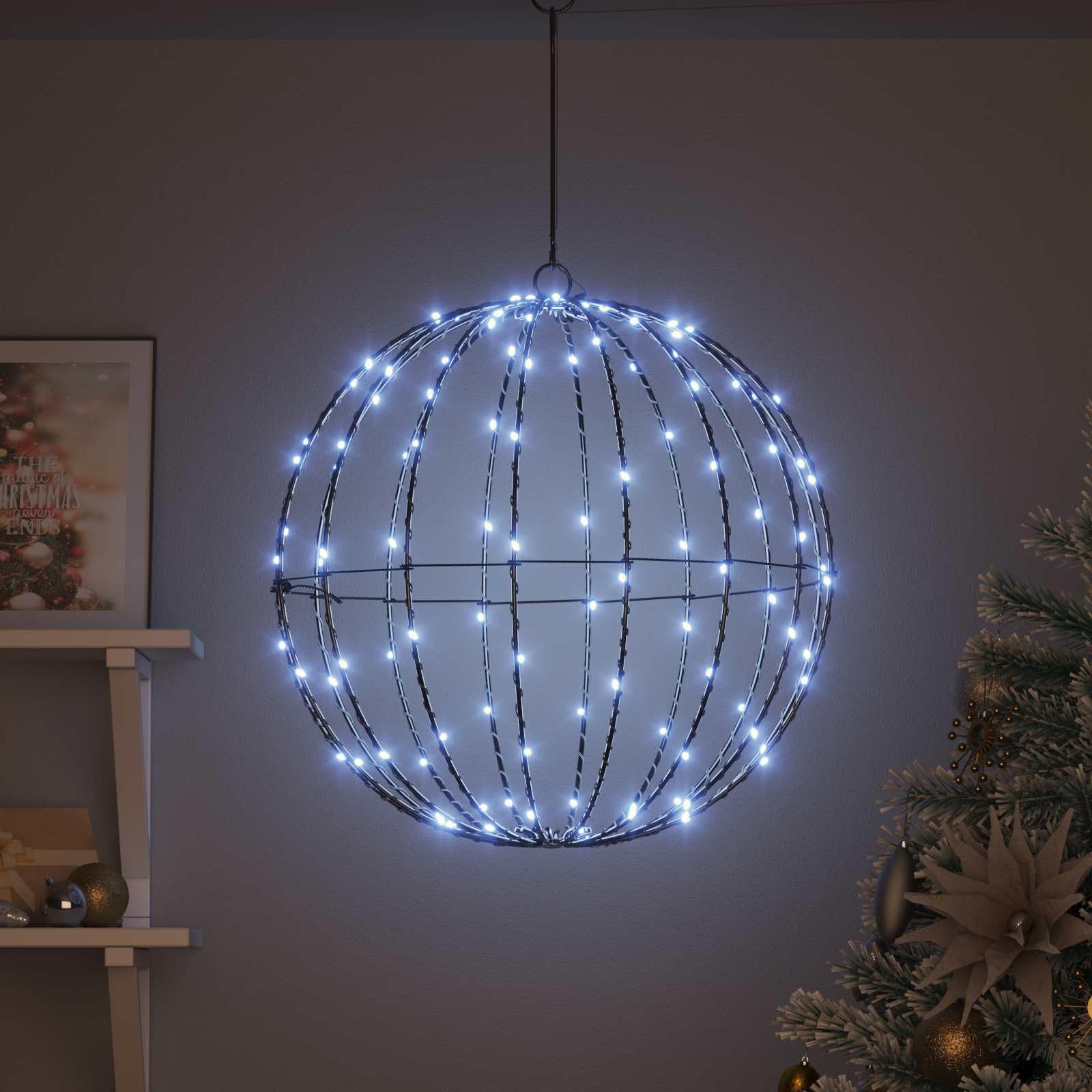 Decorazione luminosa di Natale a sfera in metallo,bianco freddo,50x50x52 cm