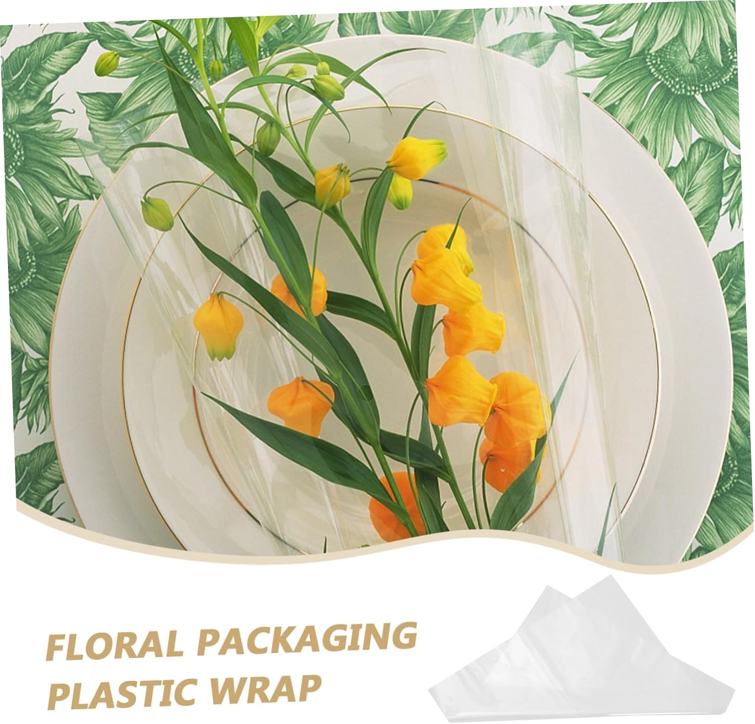 COOLHIYA 100pcs Clear Cellophane Wrapping Paper for Flowers Transparent Floral Bouquet Packaging Material Trim Wrap for Weddings Florists and DIY Arrangements