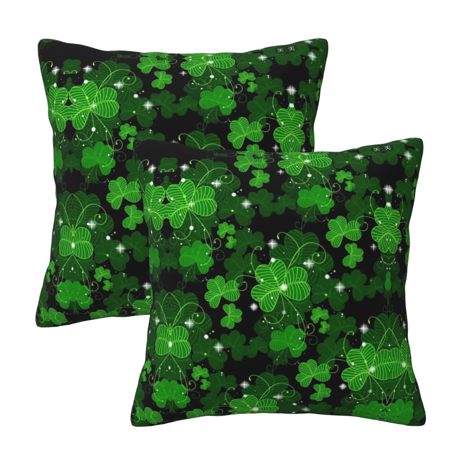 Kfjghhl St Patricks Day Leaves Throw Pillow Covers Decorative Farmhouse Couch Pillow Case 4 Sizes Square Cushion Pillcase