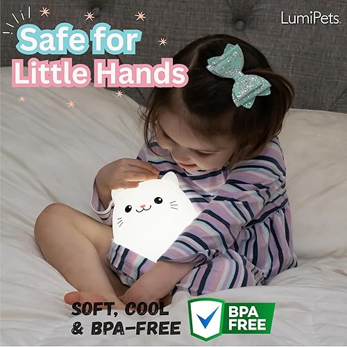 Miniatura 92 de Lumipets Benny The Bear - Luz nocturna de silicona blanda para niños Bonita luz nocturna con control remoto y control táctil para niñas y niños