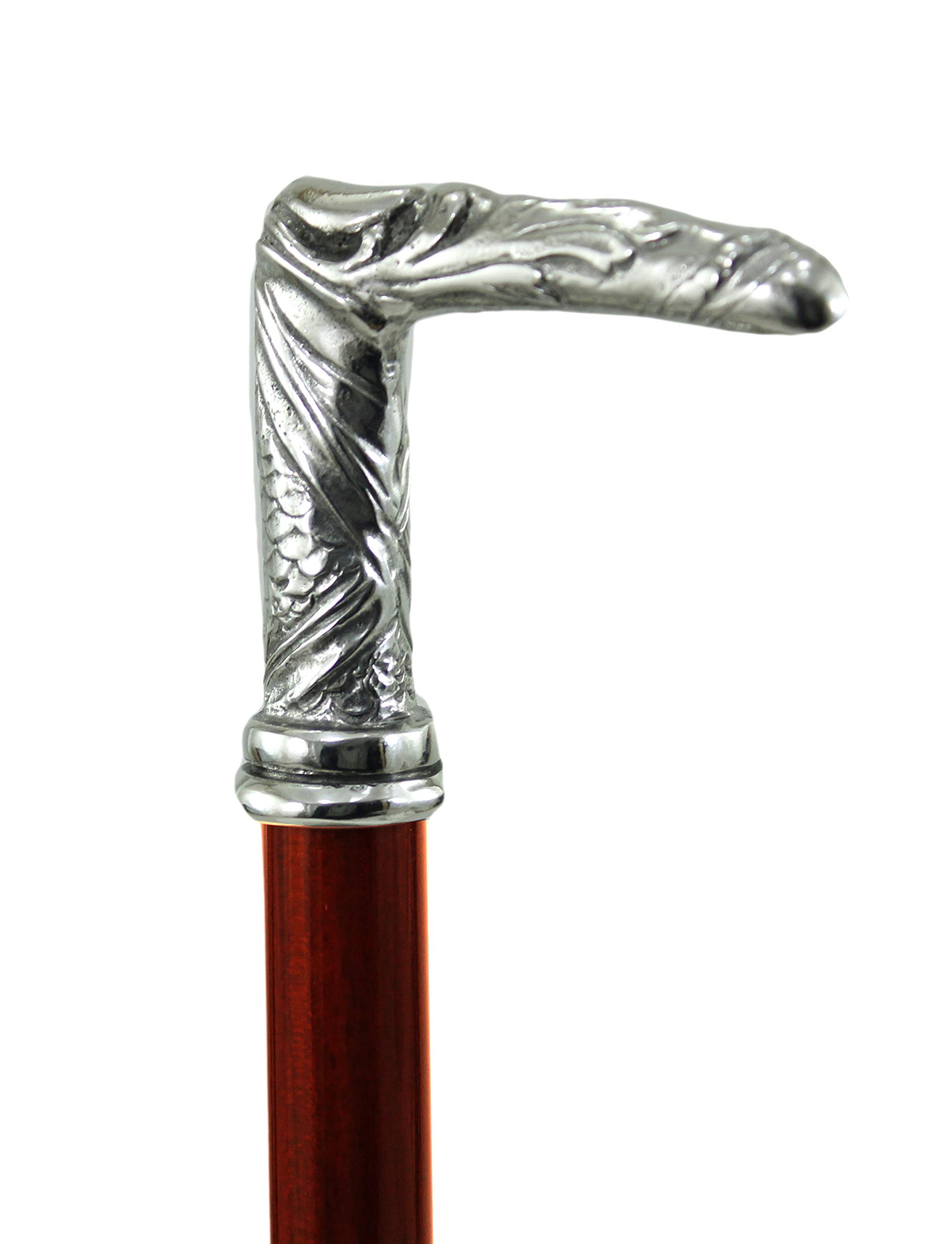 Bastón Paseo Liberty peltre color plata madera antigua clásica elegante personalizable caballetes nuestra producción
