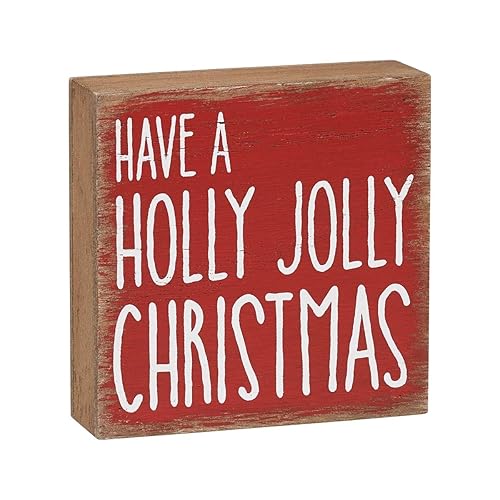 'Have a Holly Jolly Christmas' Wood Block Sign - 3.5"