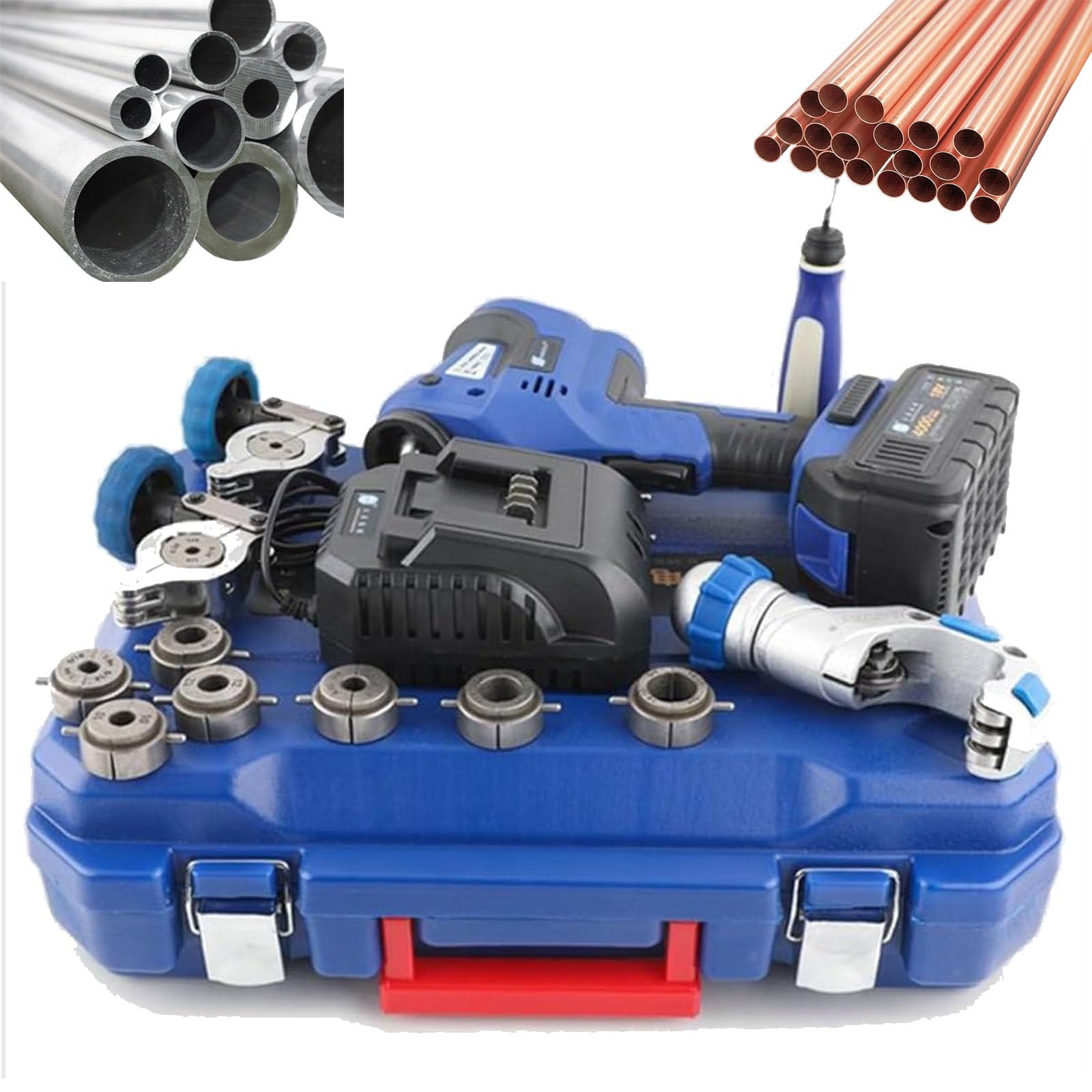 Kit d'outils d'évasement électrique sans fil pour réfrigération AC, 280 tours/min, 6 à 19 mm (1/4 à 3/4 pouce) évasée de tuyau en cuivre avec grattoir