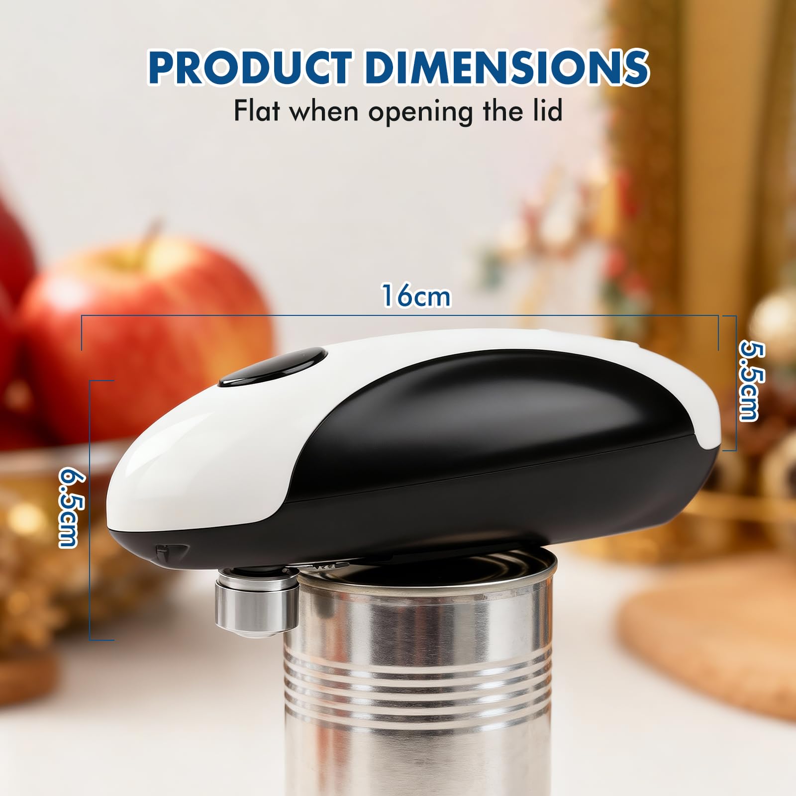 Apriscatole elettrico automatico, portatile, ricaricabile, con magnete per tutte le lattine, ricarica di tipo C, senza fili, per casa e campeggio (16 x 6,5 x 5,5 cm)