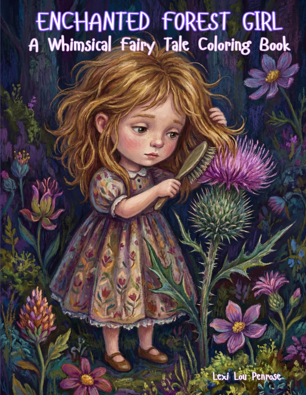 Enchanted Forest Girl: A Whimsical Fairy Tale Coloring Book for Adults and Teens — Magical Botanical Illustrations with Detailed Flowers, Ferns, and ... Scenes for Stress Relief and Relaxation
