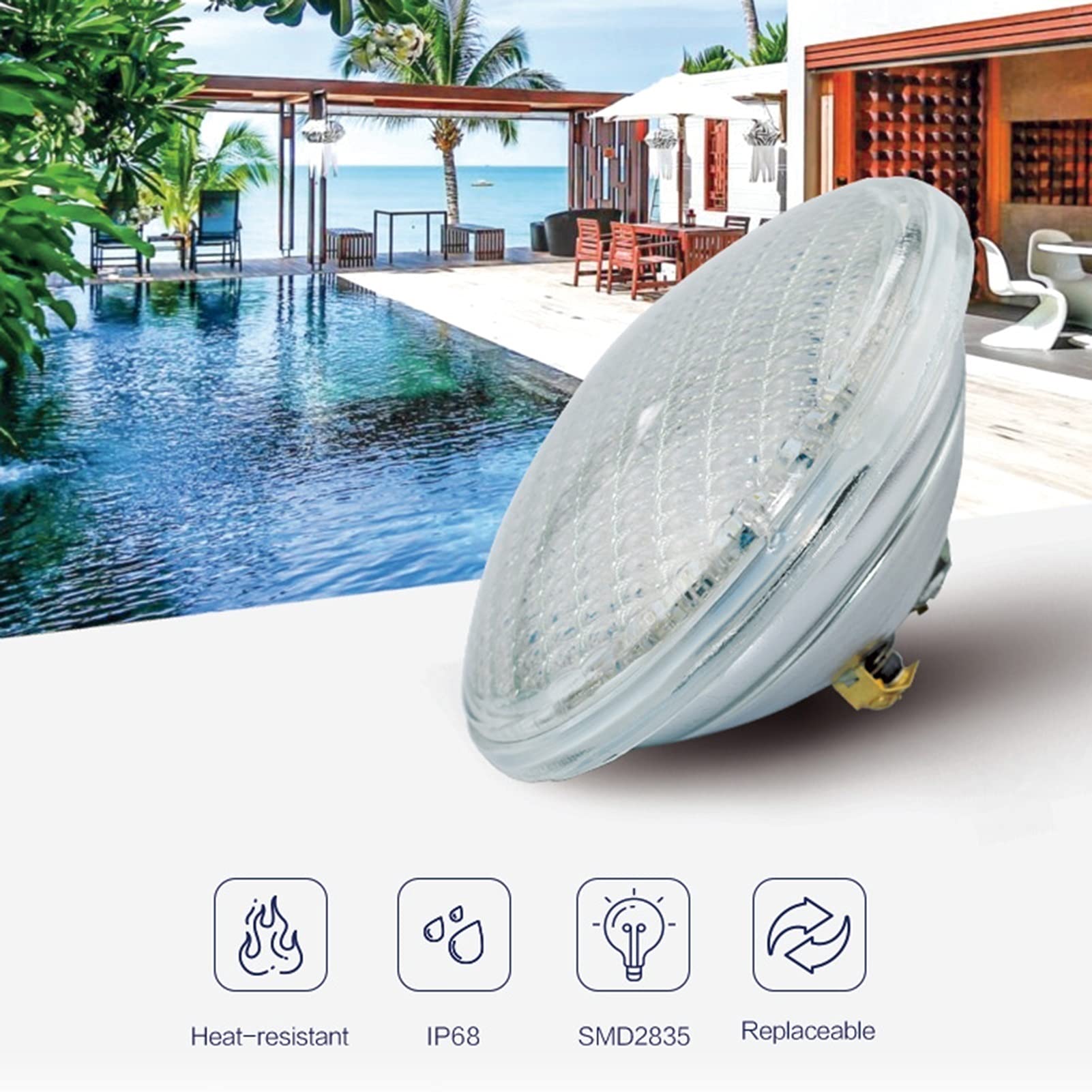 Ampoule LED Submersible Par56 RGBW Éclairage De Piscine 12V CA Applique Murale Sous-marine Encastrée IP68 Étanche(Size:25W)