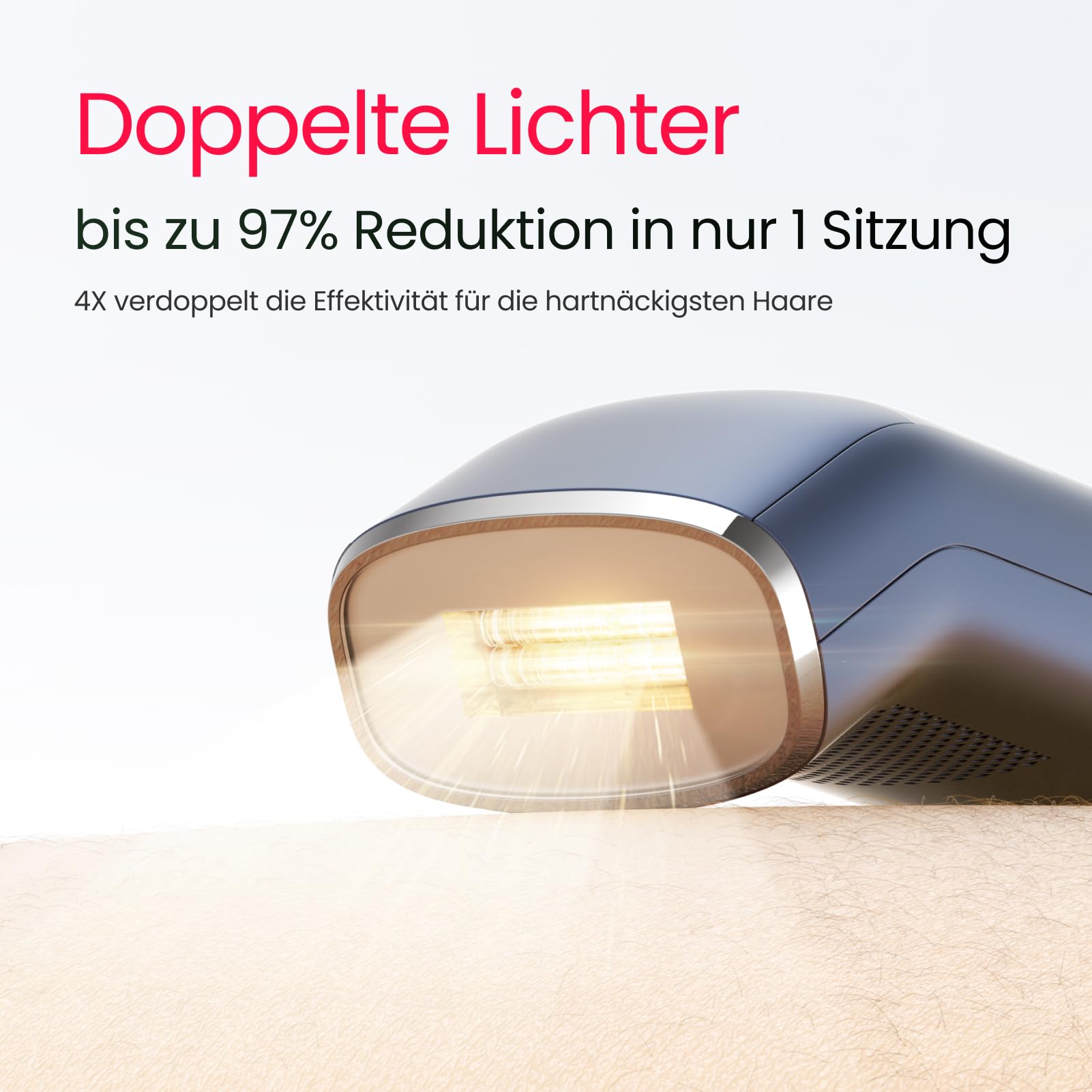 IPL Geräte Haarentfernung 100W Duale Lichter 27J Vierfach-Impuls 2°C Saphir 16,6 cm² Eis-Kühlung PHR-Modus