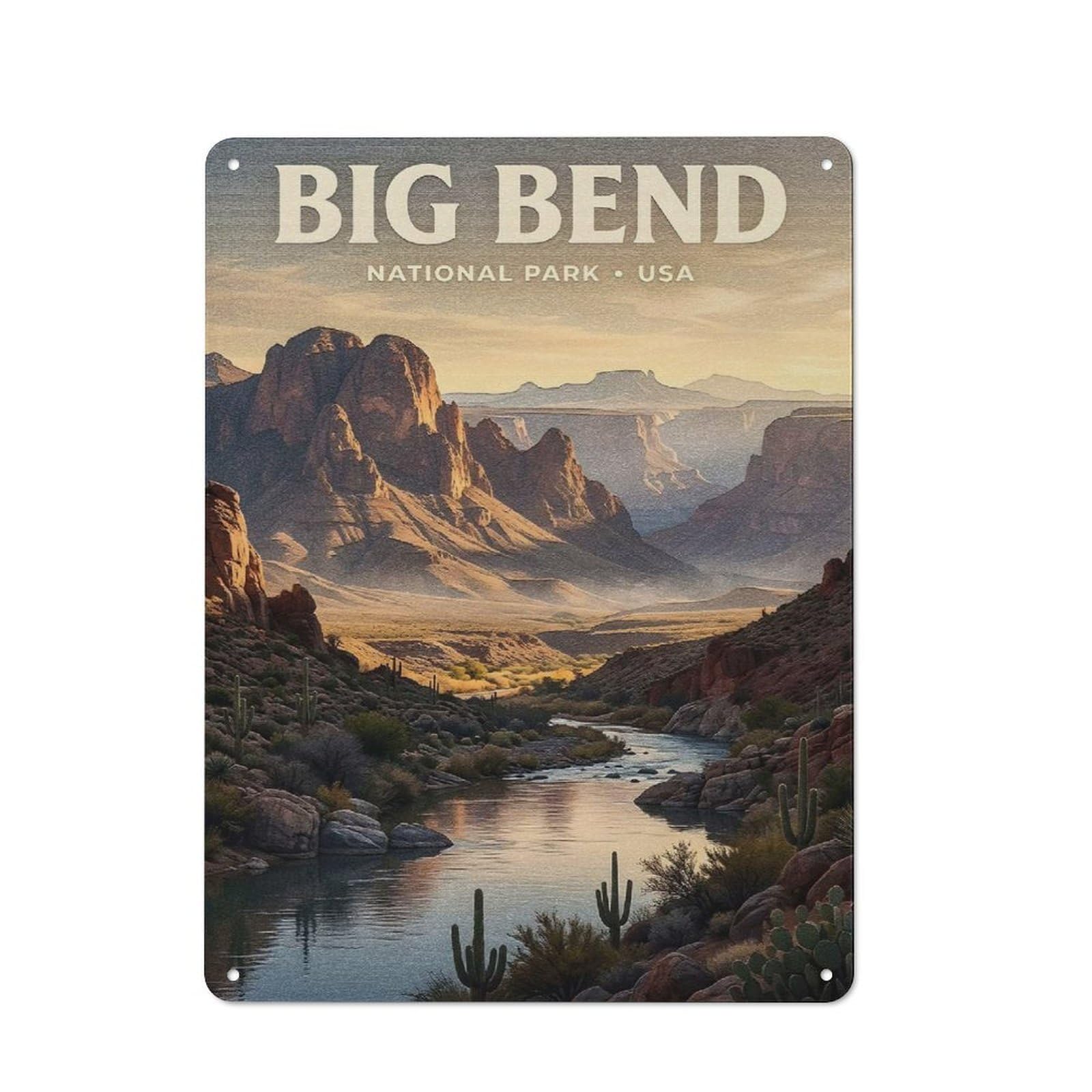 Junmoney Style Casual Big Bend National Park Shed Metal Sign 40X30cm, Utility Space Decor For Shed, Garden Room, Porch Or Garage
