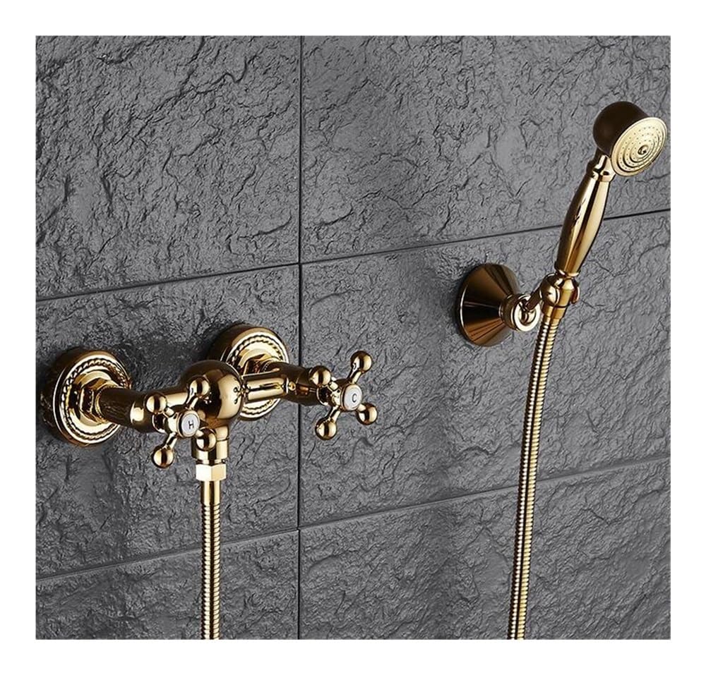 Blyqxs Gold 9 Shower Faucet Brass Golden Bathtub Faucets Wall Bath Faucet Xt365(Gold 9)