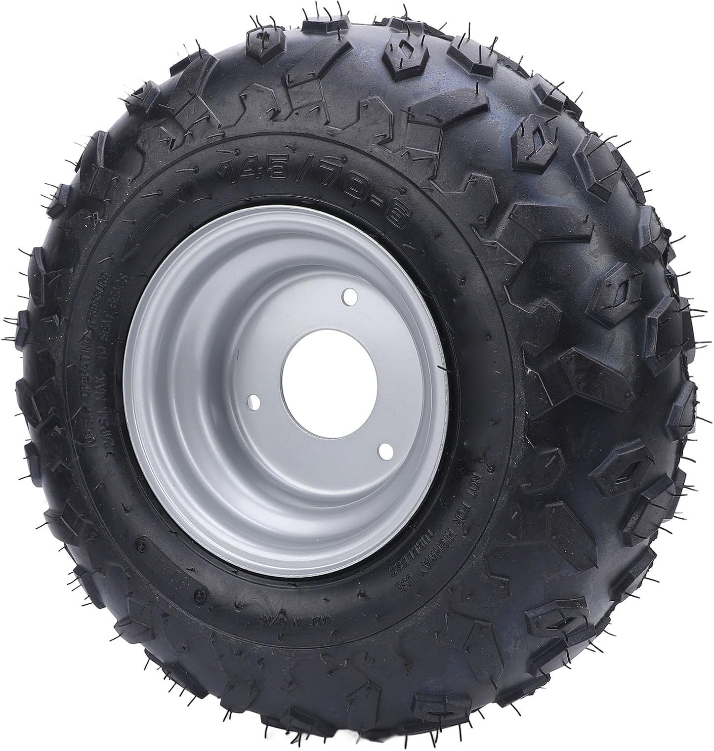 Tbest Tire with Rim, 145/70-6 6 Inch All-Terrain Tire, 3 Bolt Fixing for ATV UTV Quad Off Road Go Kart