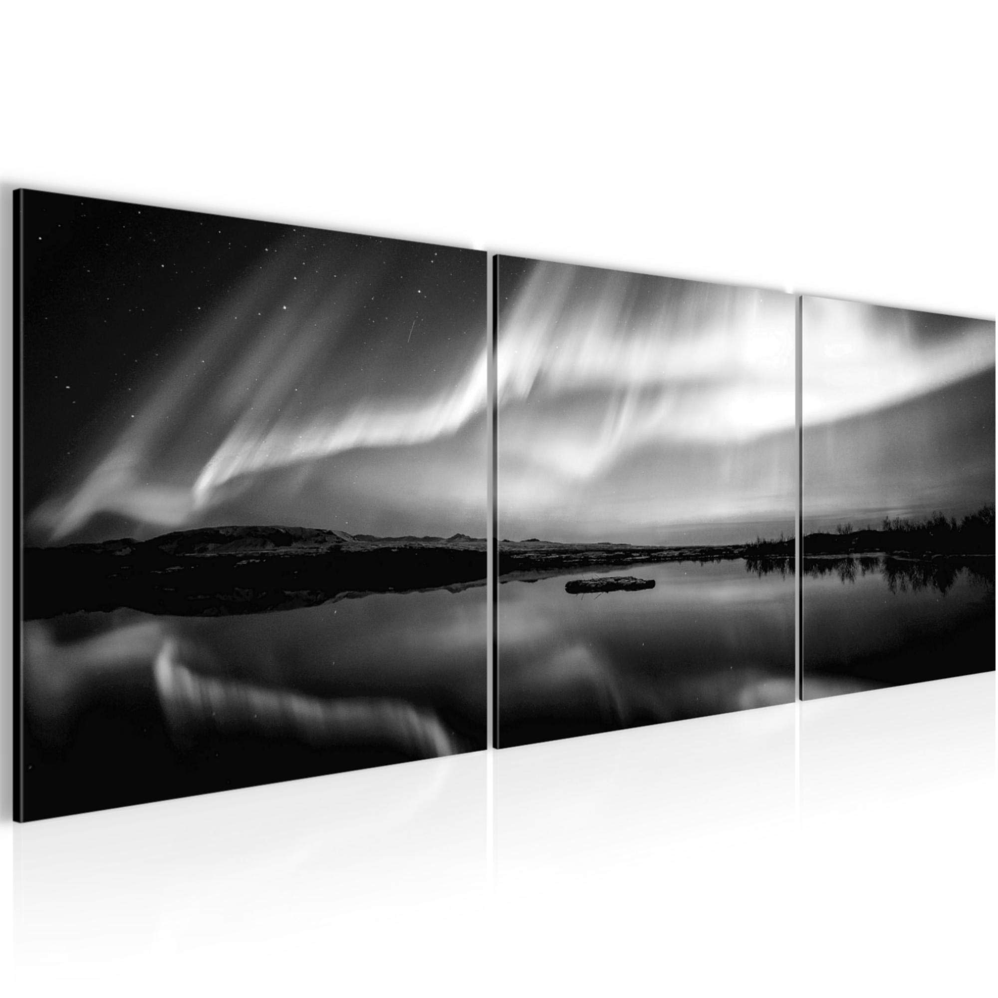 Runa Art C - Pictures Aurora 120 X 40 M Non-Woven Anvas Black-And-White Multi-Part Modern Wall Art 609133