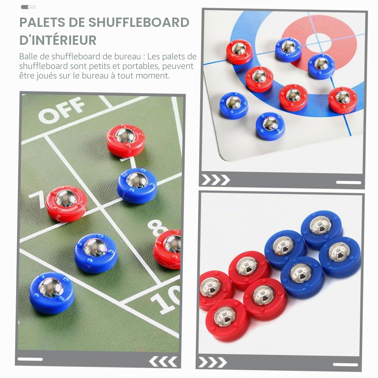 Milisten Pièces Jeu De Curling sur Table Rondelles De Jeu De Palets à Roulement à Billes Fournitures De De Palets Rouleaux De De Rechange Enfant Le Ballon Acier De Plateau