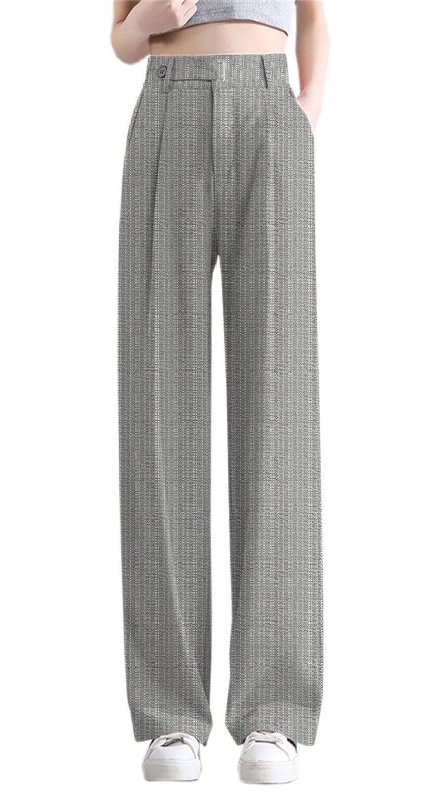 Betusline Womens Wide Leg Pants Business Casual Straight Office Trousers for Women X-Small-3X-Large