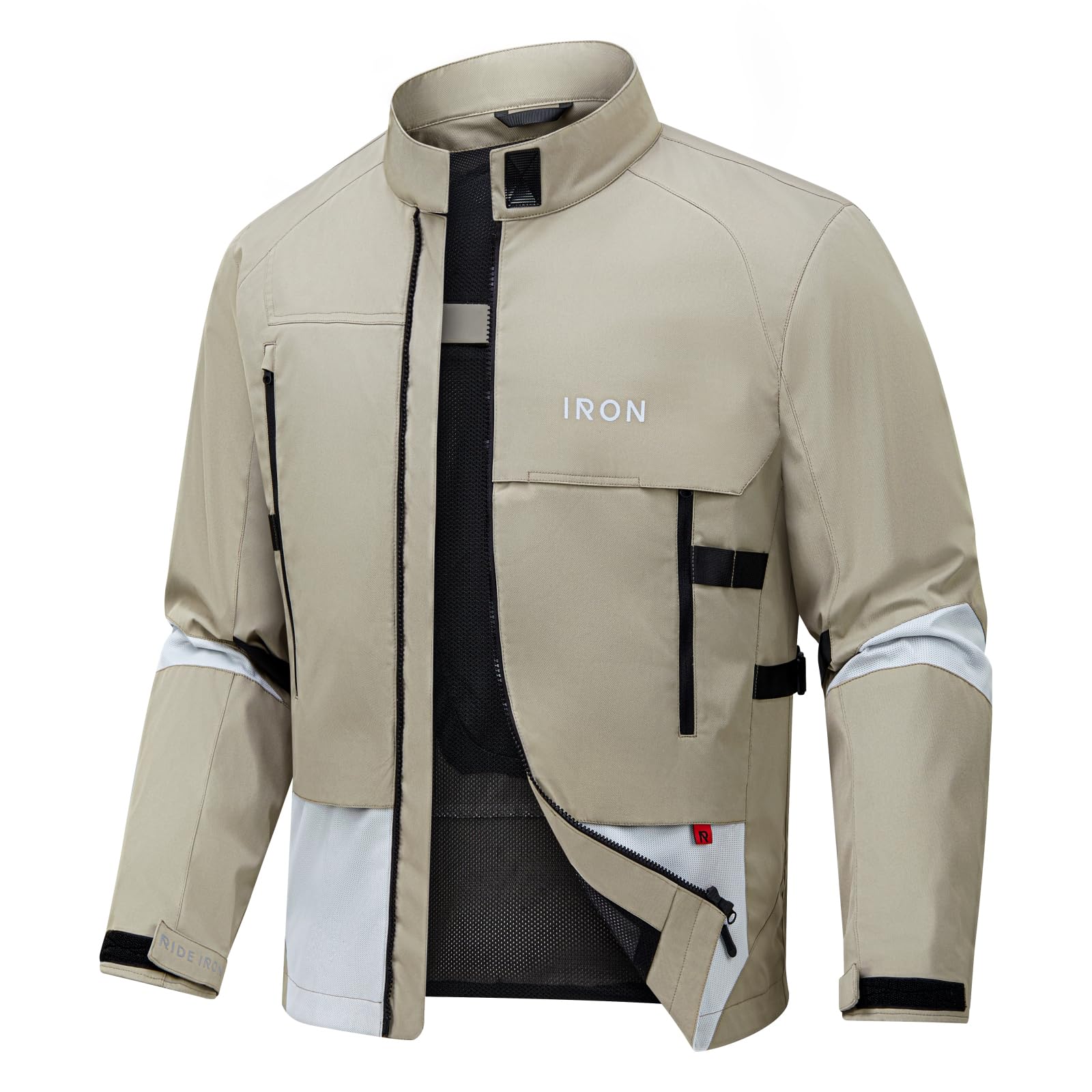 RIDEIRON Motorcycle Jacket for Men, Summer Mesh Riding Jacket with CE Armor, Lightweight Breathable Biker Racing Gear XL