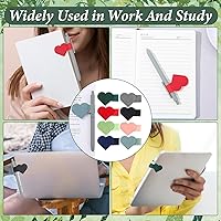 Vista 5 de 8 soportes de cuero con forma de corazón para bolígrafo, soportes autoadhesivos para lápices, para cuaderno, lazo elástico para calendarios