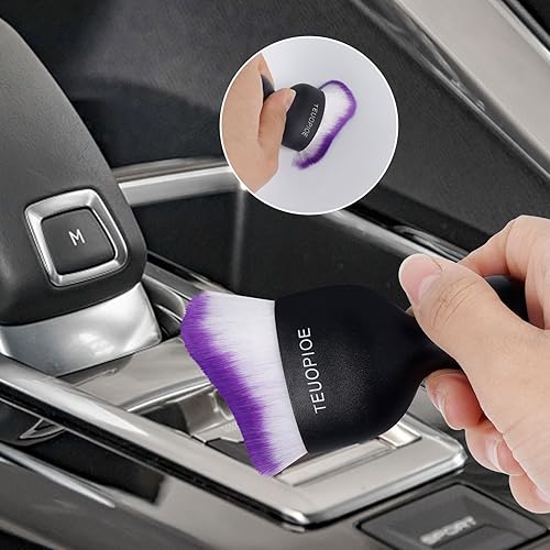 Miniatura 26 de Cepillo de limpieza interior de coche, cepillo para el interior del automóvil, cepillo para detallar el polvo, herramienta de limpieza