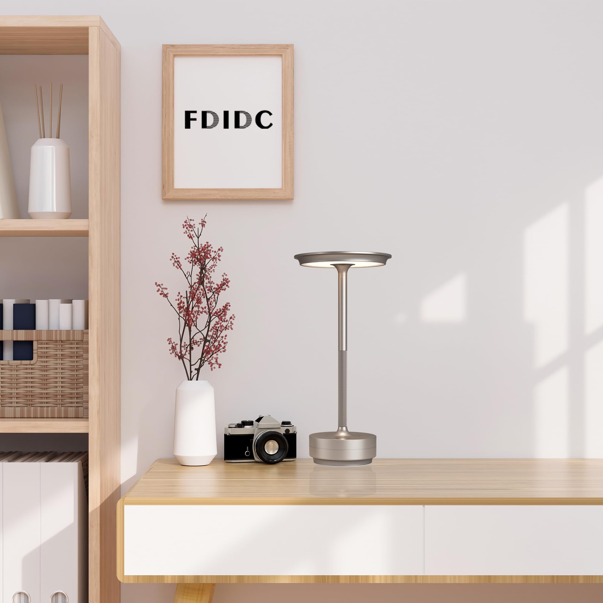 Confezione da 2 lampade da tavolo ricaricabili senza fili, 5000 mAh, lampada da tavolo portatile a LED, 3 colori, dimmerazione continua, alimentazione a batteria, lampada da tavolo in metallo