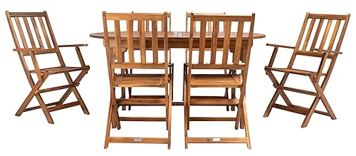 SAFAVIEH Outdoor Collection Hikaru Natural Brown Solid Wood Extendable Dining