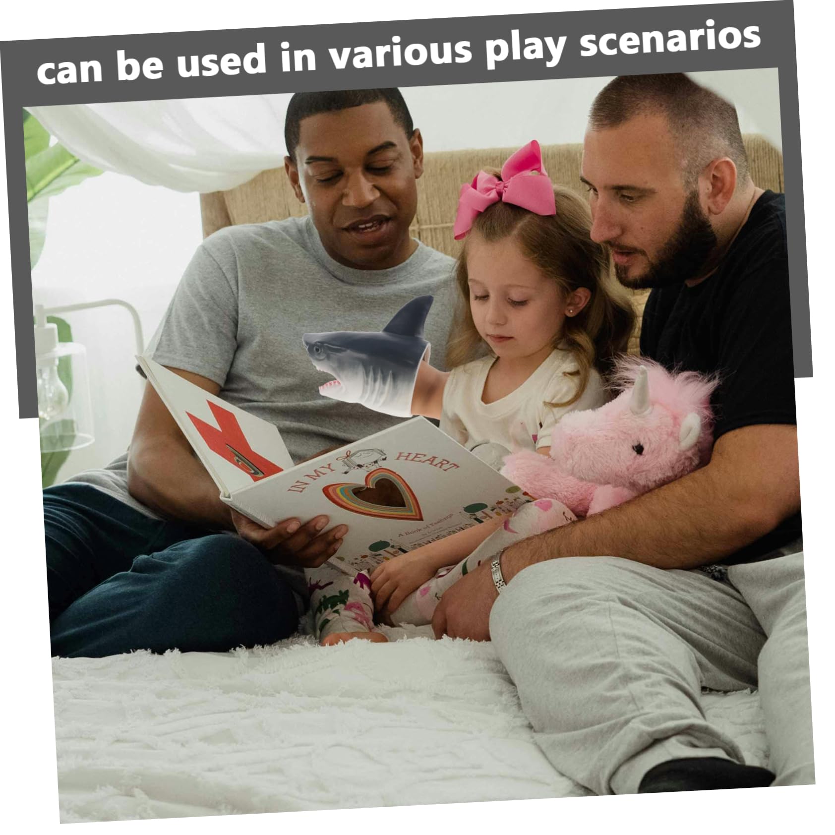 HANABASS Shark Hand Puppet Interactive Storytelling for Imaginative Play and Family Bonding Design for Puppet Shows Storytime and Creative Activities