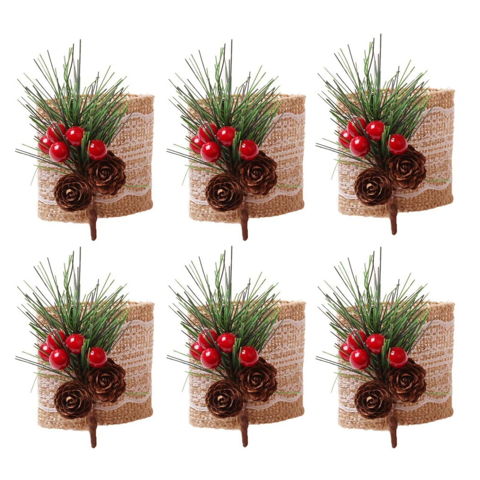 KINDPMA Serviettenringe Weihnachten 6-teilig - Gold Serviettenhalter Mit Weihnachtsmotiven