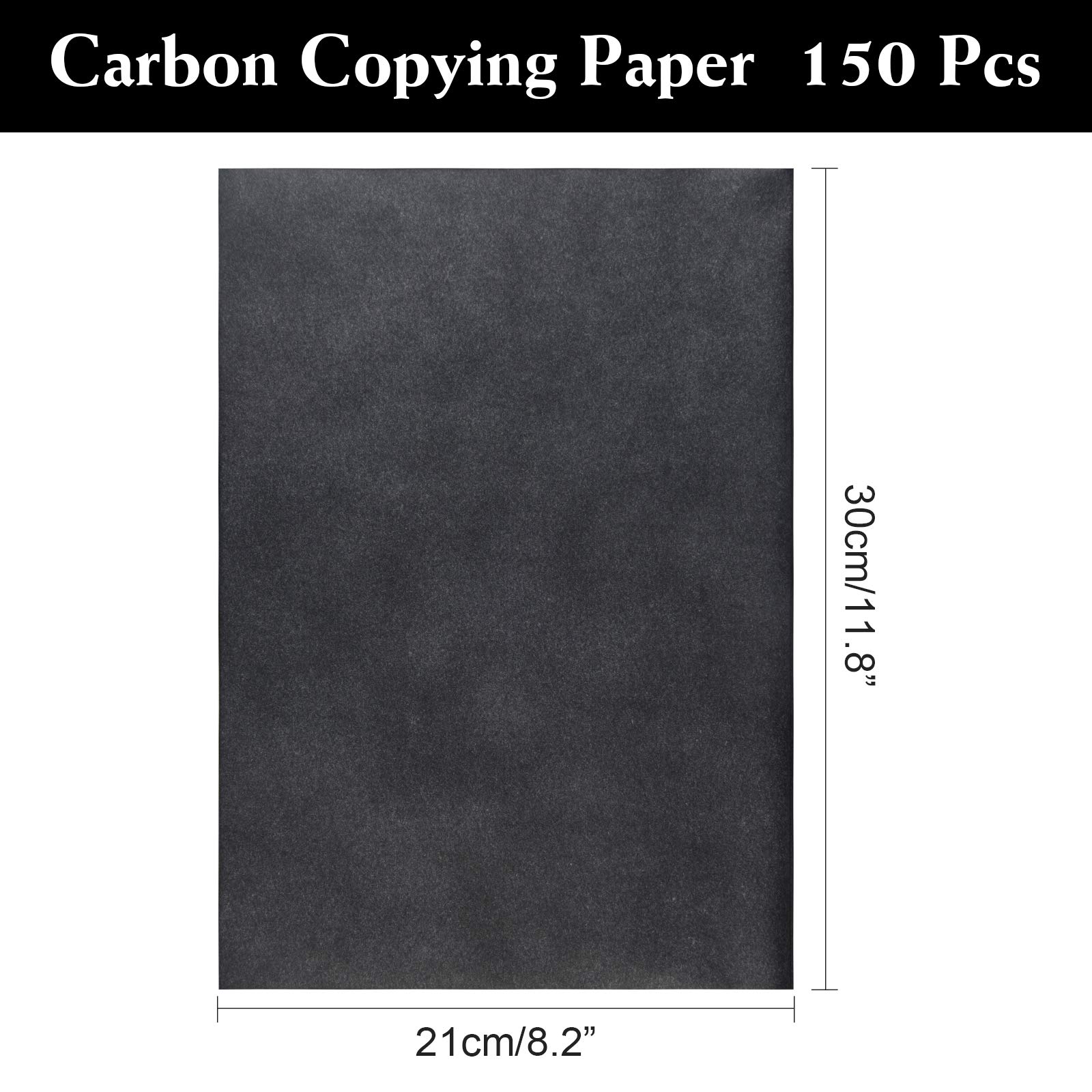 ASTARON 150 Fogli Carta Carbone Nera, Carta Copiativa di Grafite con 5 Penna per Goffratura per Tracciare su Tessuto e Legno e Altre Superfici