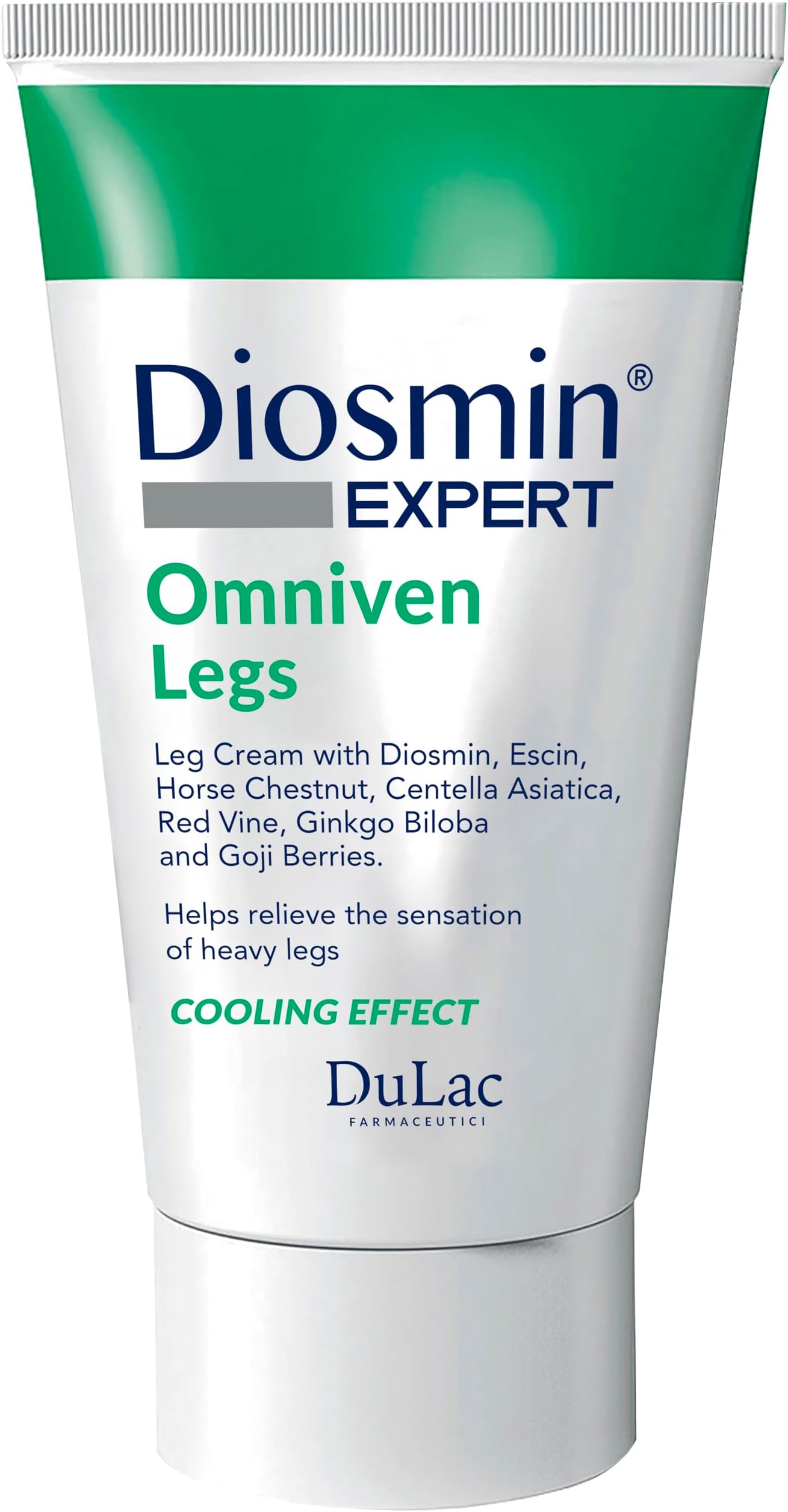 Dulac – Diosmin Expert Omniven Cream for Heavy and Tired Legs, Refreshing Effect, 150 ml, Stimulates Blood Flow and Supports Leg Circulation, with Diosmin, Butcher’s Broom, Red Vine, Made in Italy