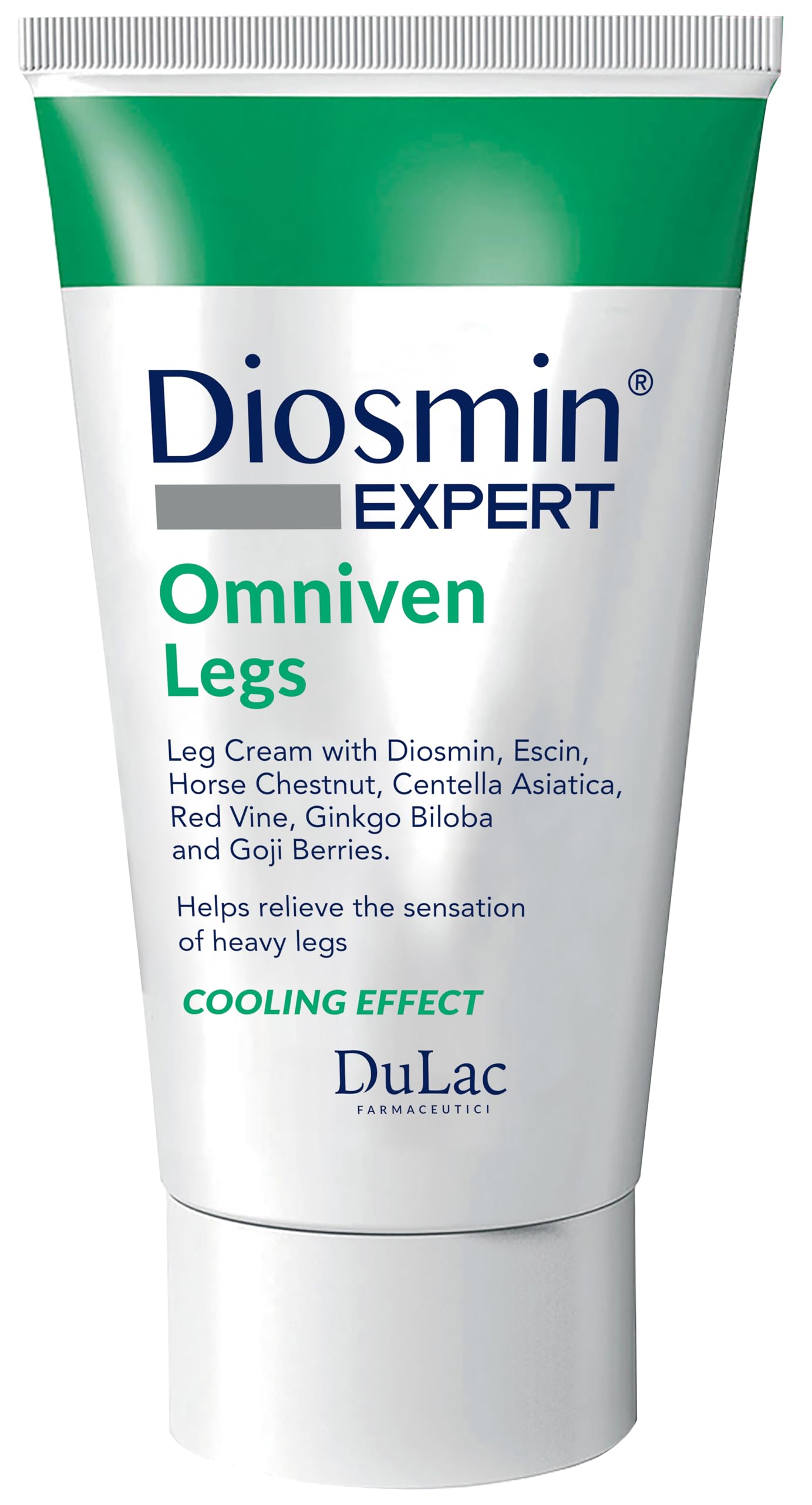 Dulac – Diosmin Expert Omniven Cream for Heavy and Tired Legs, Refreshing Effect, 150 ml, Stimulates Blood Flow and Supports Leg Circulation, with Diosmin, Butcher’s Broom, Red Vine, Made in Italy