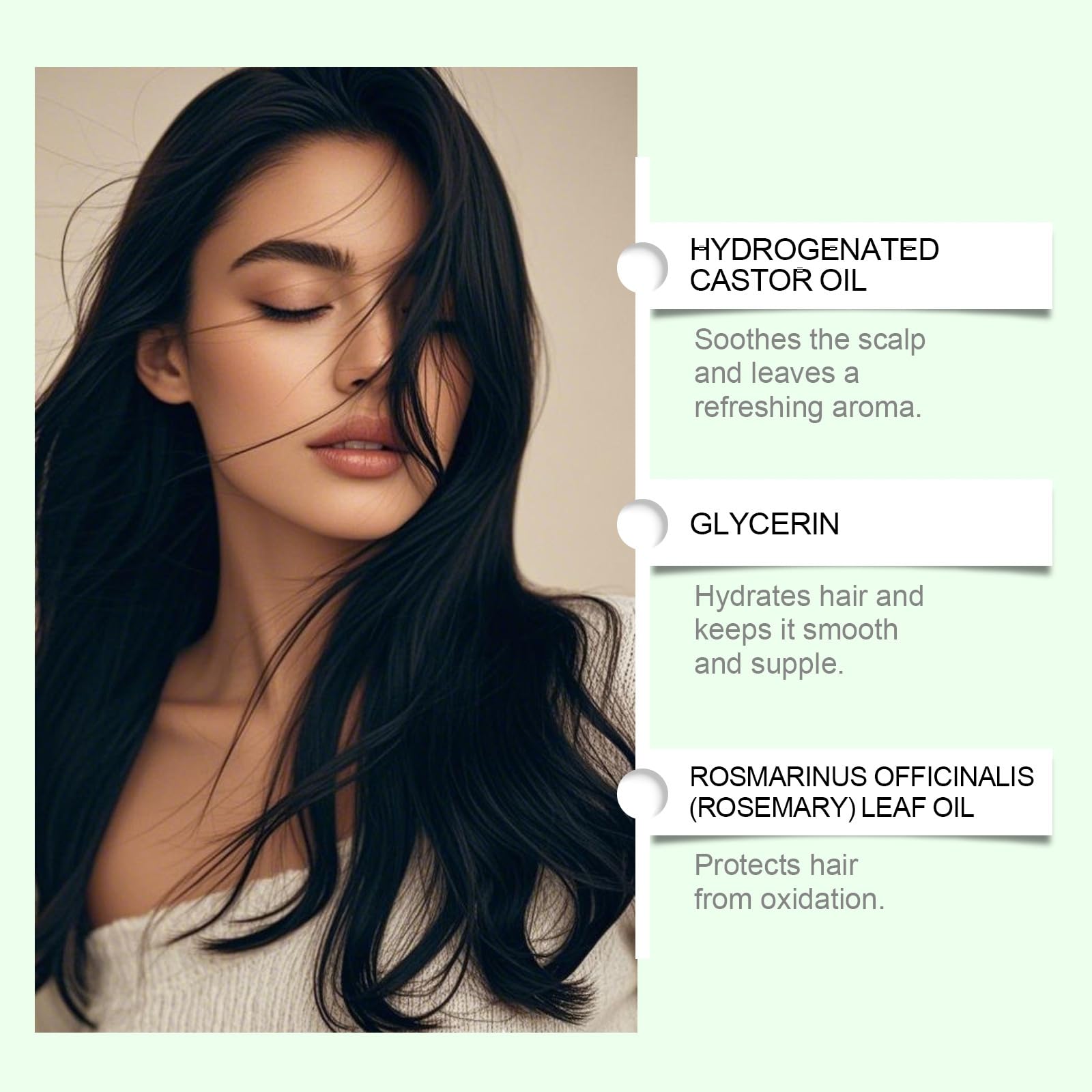 Olio per capelli multiuso al rosmarino, formula leggera non grassa, nutrimento notturno, formula sicura per tutti i tipi di capelli, cura di sé semplificata (6pcs)