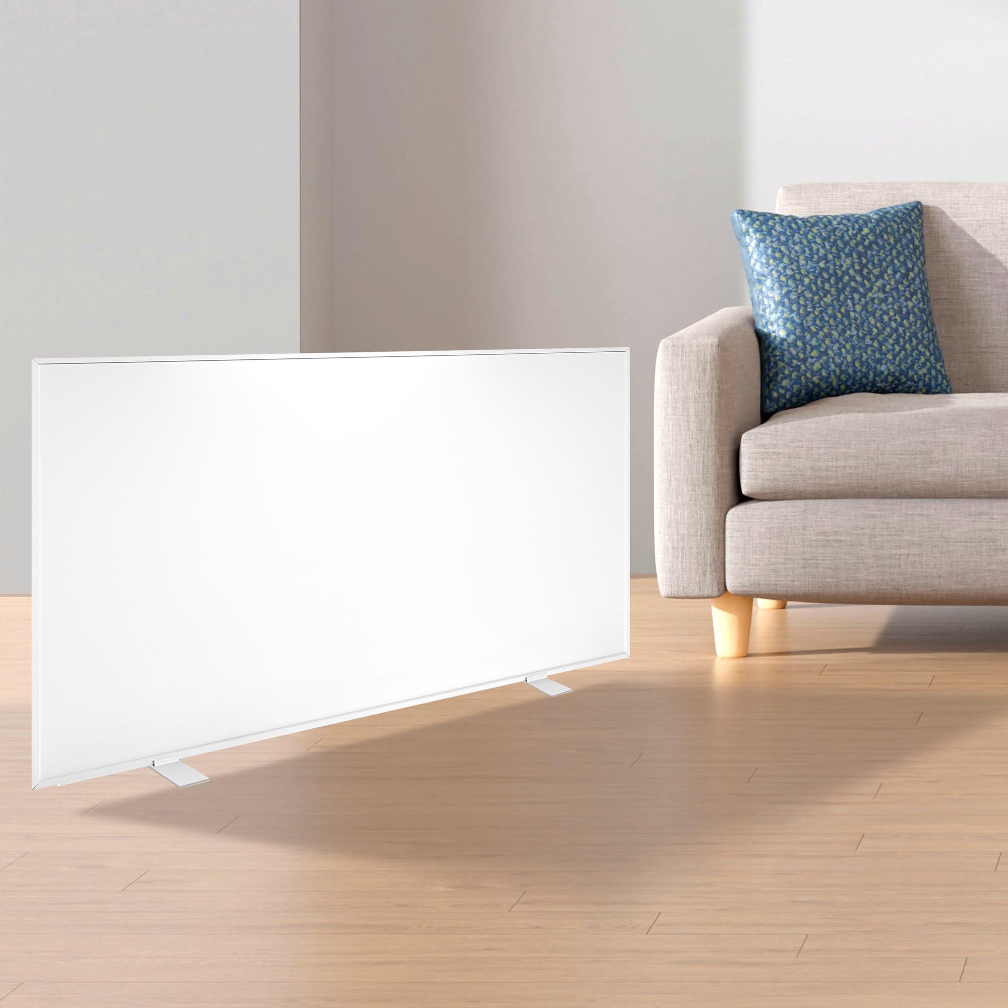 Elektryczny panel promiennikowy WarmlyYours, promiennik podczerwieni, biały, 800 W, 60x120 cm, cicha praca, wolnostojący, aluminium