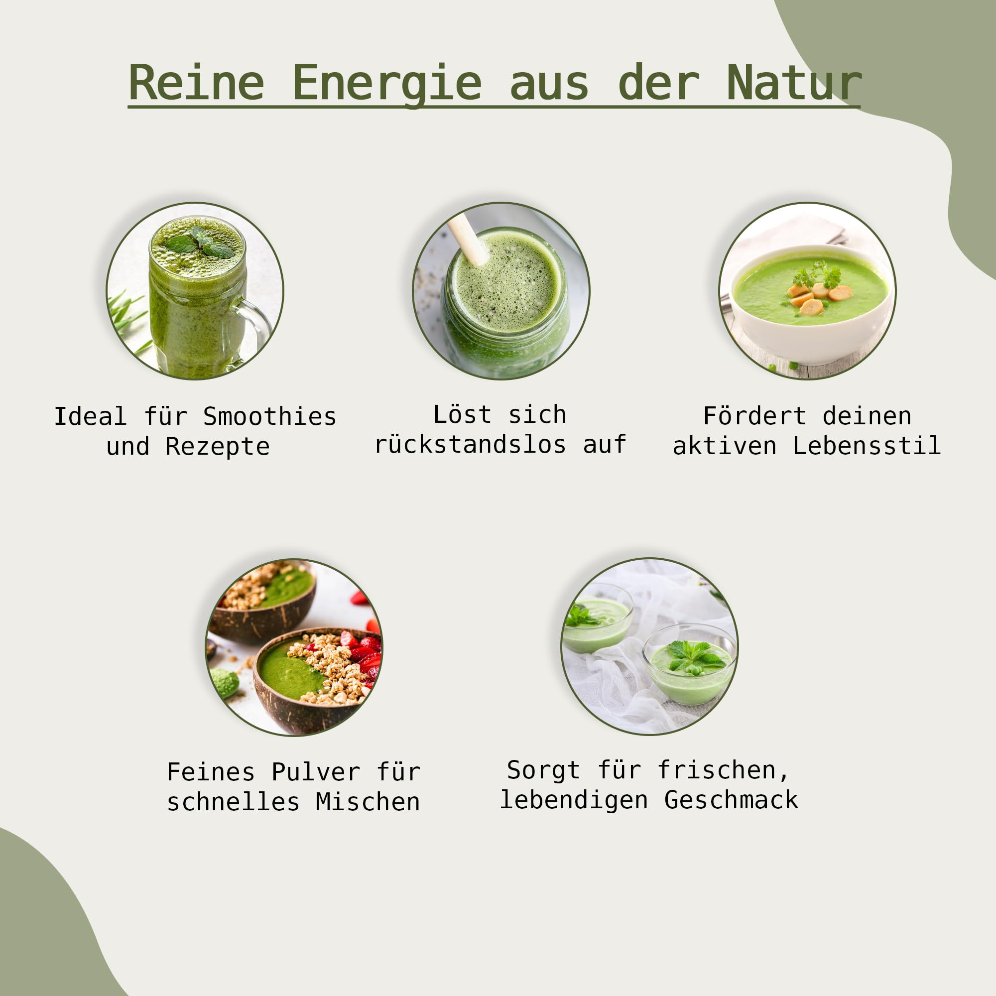 Succo d'erba d'orzo biologico in polvere | certificato di alta qualità | Barley Grass Juice Powder | 100% polvere d'erba d'orzo | La nutrizione secondo Anthony William (200 g)