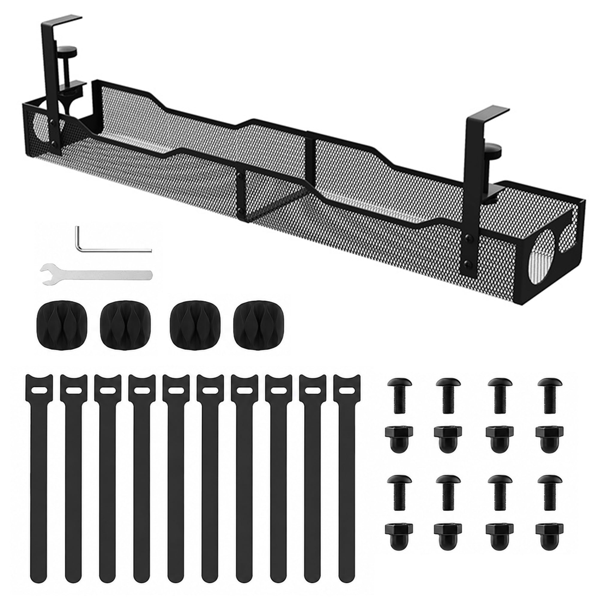 Under Desk Cable Management Tray, No Drill Cable Organiser