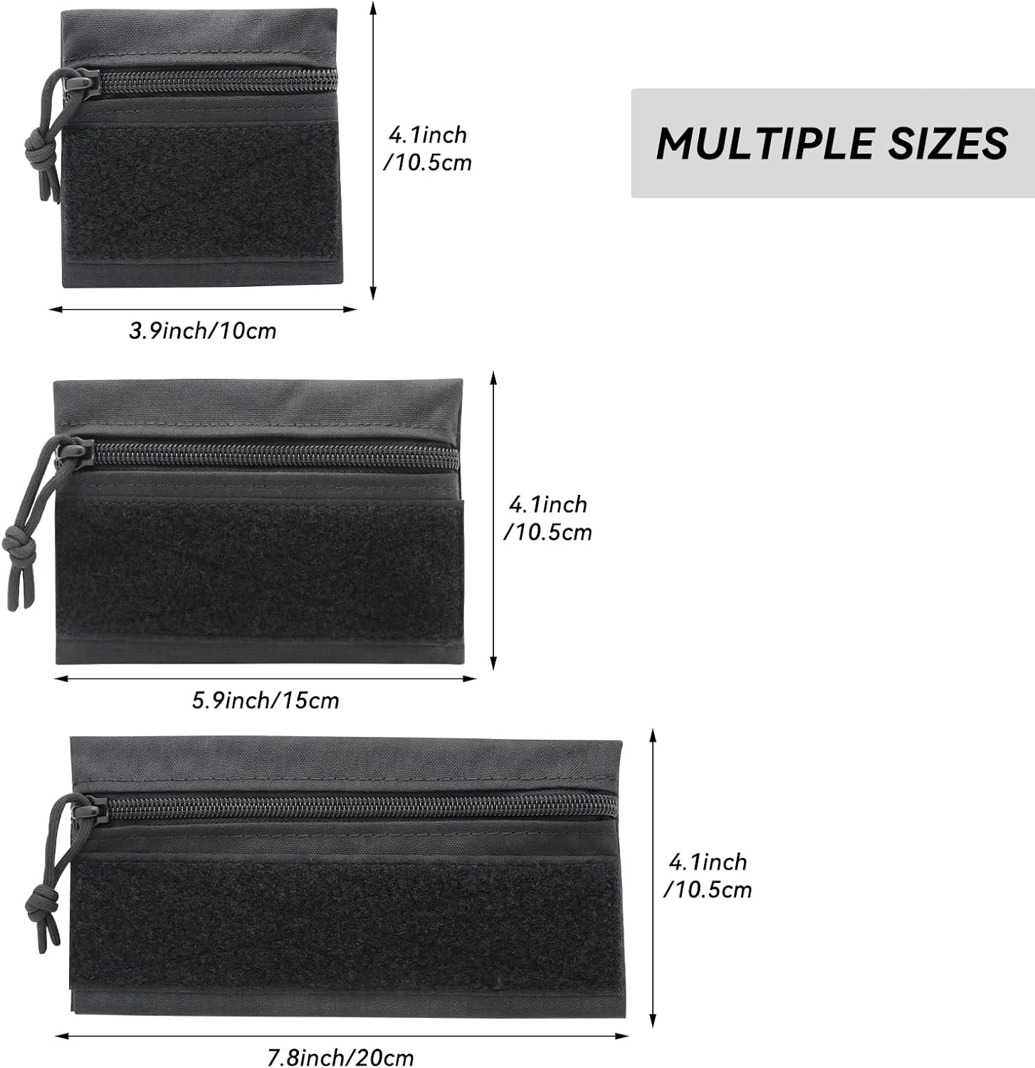 Qavctw 3 Pcs Tactical Admin Pouch with Hook and Loop Storage Bags - Hanging Pouches for Backpack Accessories - Image 3