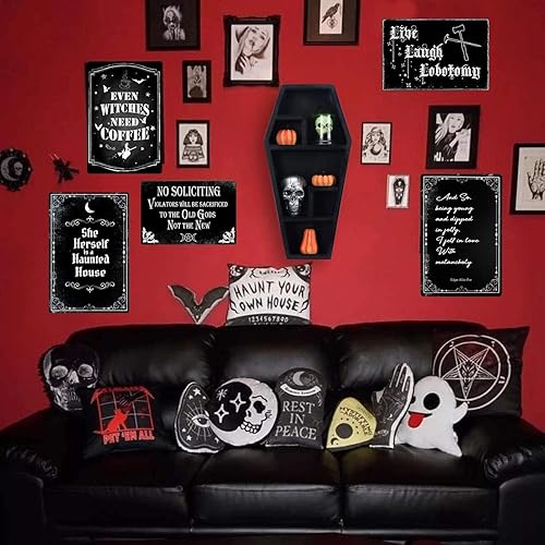 Miniatura 5 de Letrero de metal con texto en inglés "No Soliciting Funny, No Soliciting Violators Will Be Sacrificed to The Old Gods Not The New", decoración