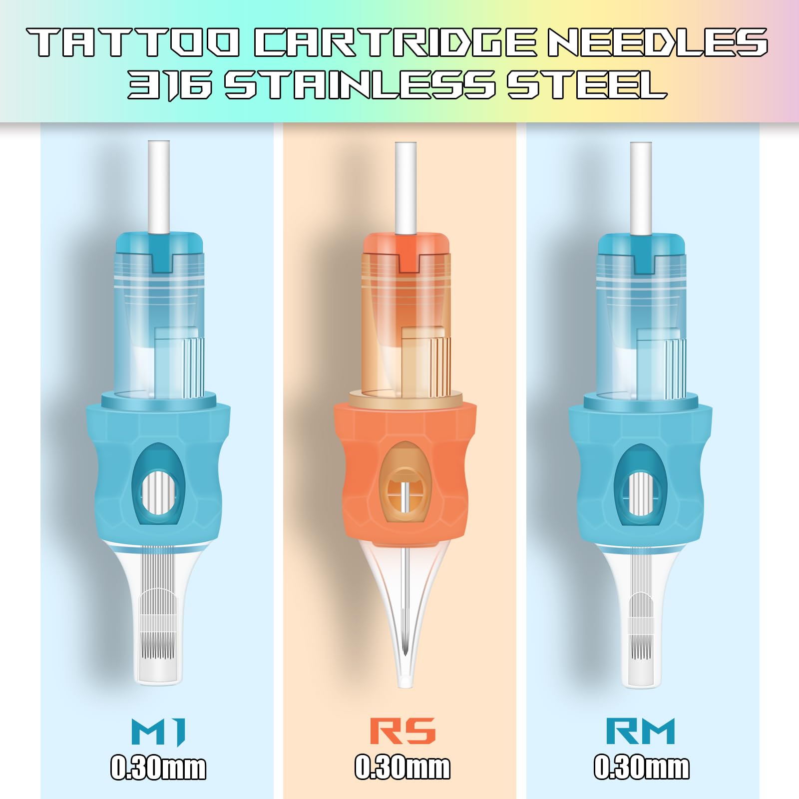 ATOMUS 50pcs Tattoo Cartridge Needles 5pcs 1005RS 7RS 9S 7M1 9M1 11M1 7RM 9RM 11RM 15RM Silicone Cover for Tattoo Gun Pen Shader Pattern for Pen Rotary Machine - Image 4