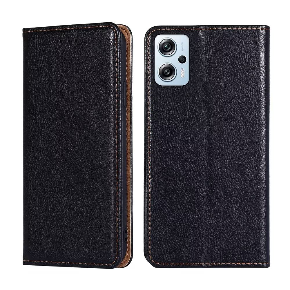 Custodia Wallet per Poco X4 Pro 5G: Marrone Vintage e Supporto Video