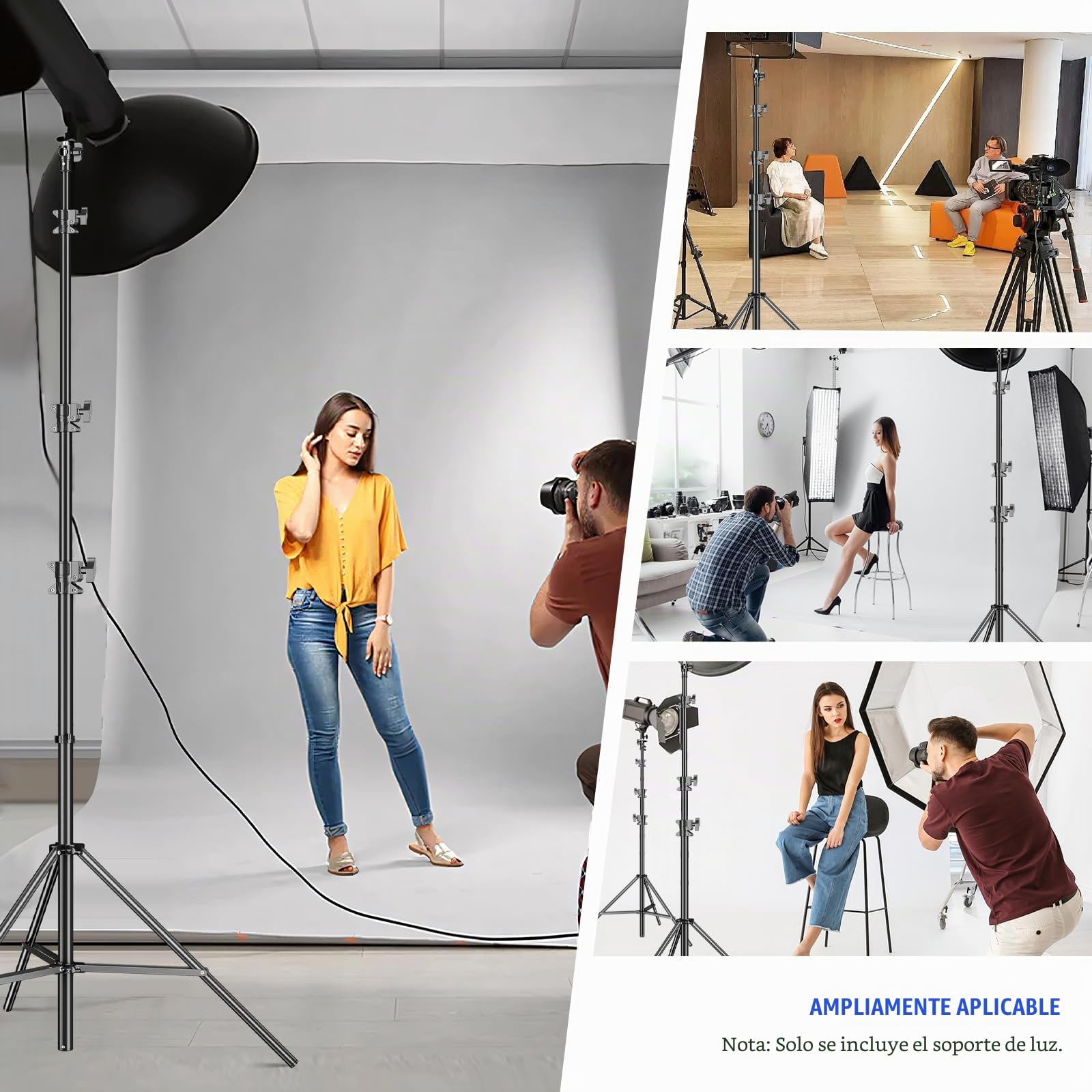 Soonpho 440cm Air Pro Trípode de Lámpara con Amortiguación de Aire Soporte de Luz Metal Aluminio 4.4m Altura máxima 15kg Capacidad de Carga, Estable y cómodo Soporte de Luz para Fotografía