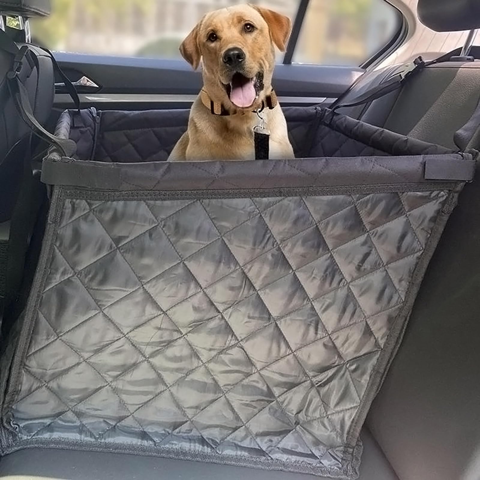 Hunde Autositz für Cupra Born Tavascan Raval, Hundesitz Auto Wasserdichter Rutschfester Hundeautositz Stabiler, Verdickter Hundeautositz Sitzerhöhung Hundebett Auto