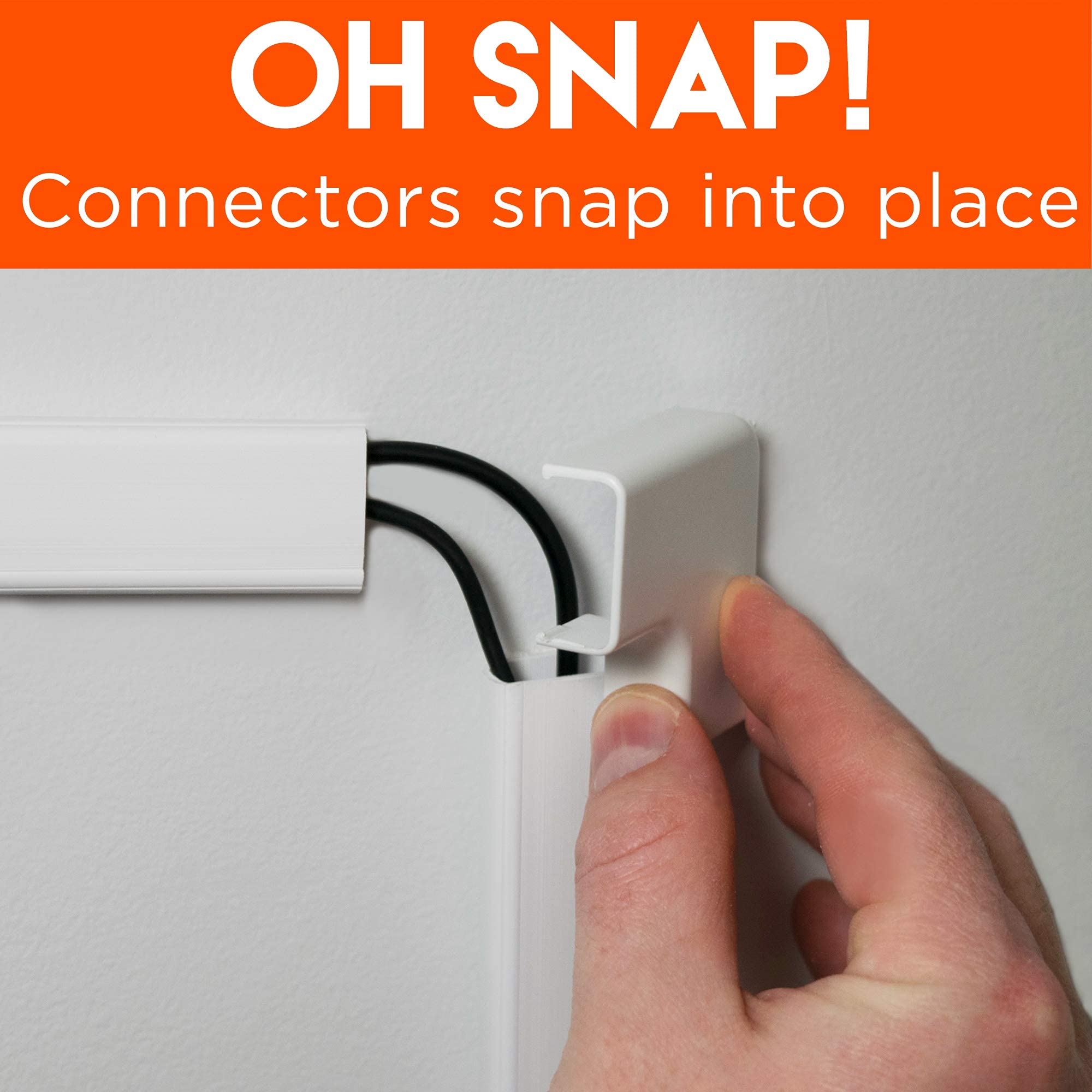 ECHOGEAR OnWall Cable Raceway Kit for Hiding Up to 4 Cords Easy Peel