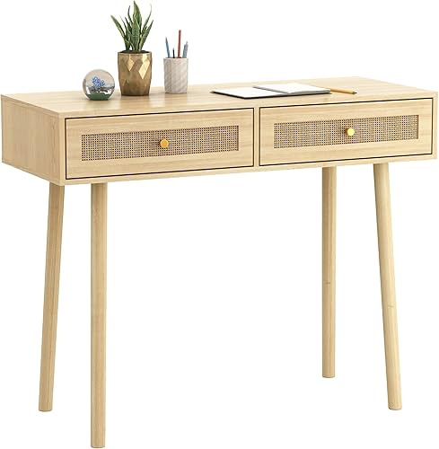 Miniatura 7 de Atlantic Paneles de ratán natural con almacenamiento Loft y Luv Remy Boho Mid-Century Consola mesa de entrada