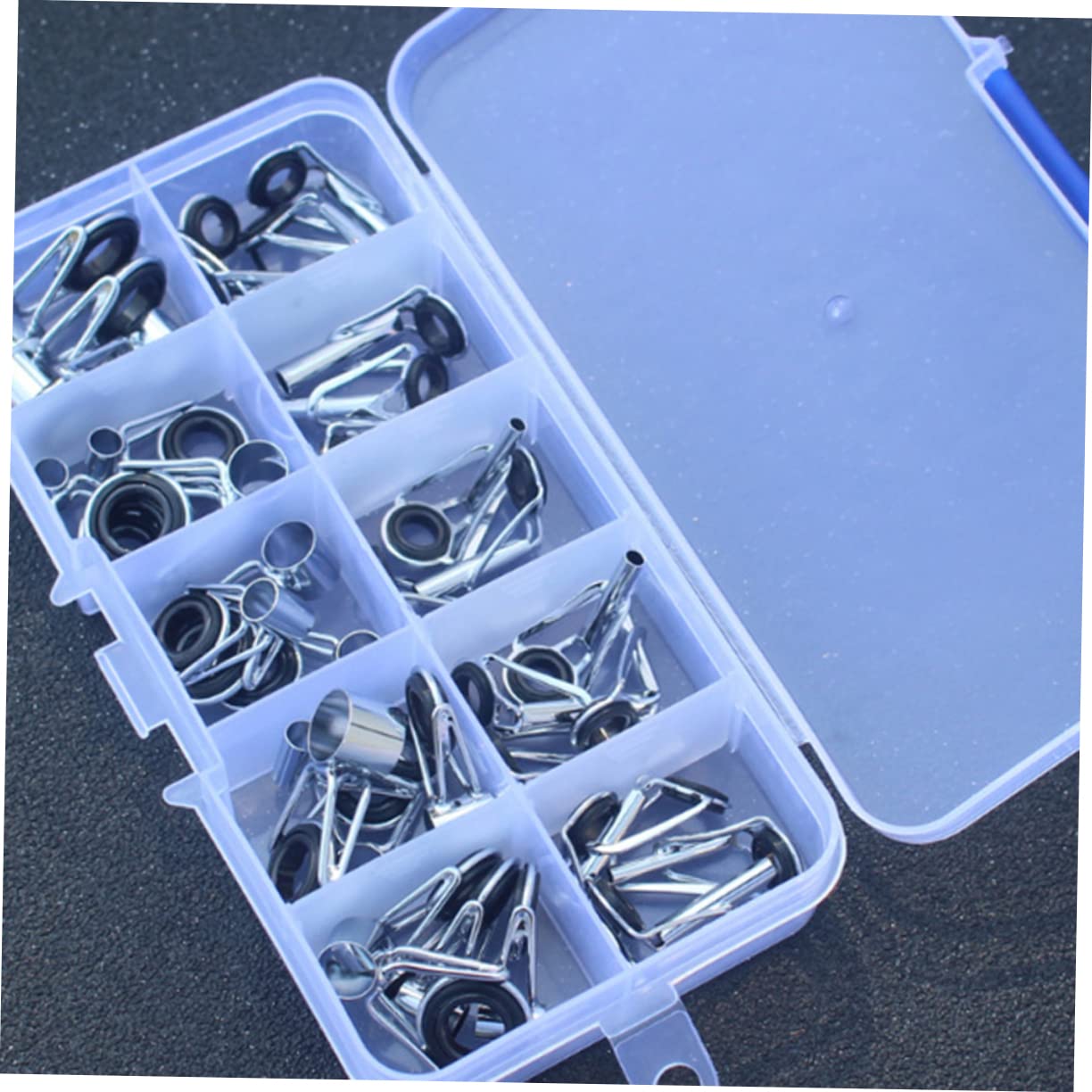 INOOMP Set di Kit di Riparazione per Punte per Asta 72 Pezzi Guide per Canne Pesca Kit di Riparazione per Canne Pesca