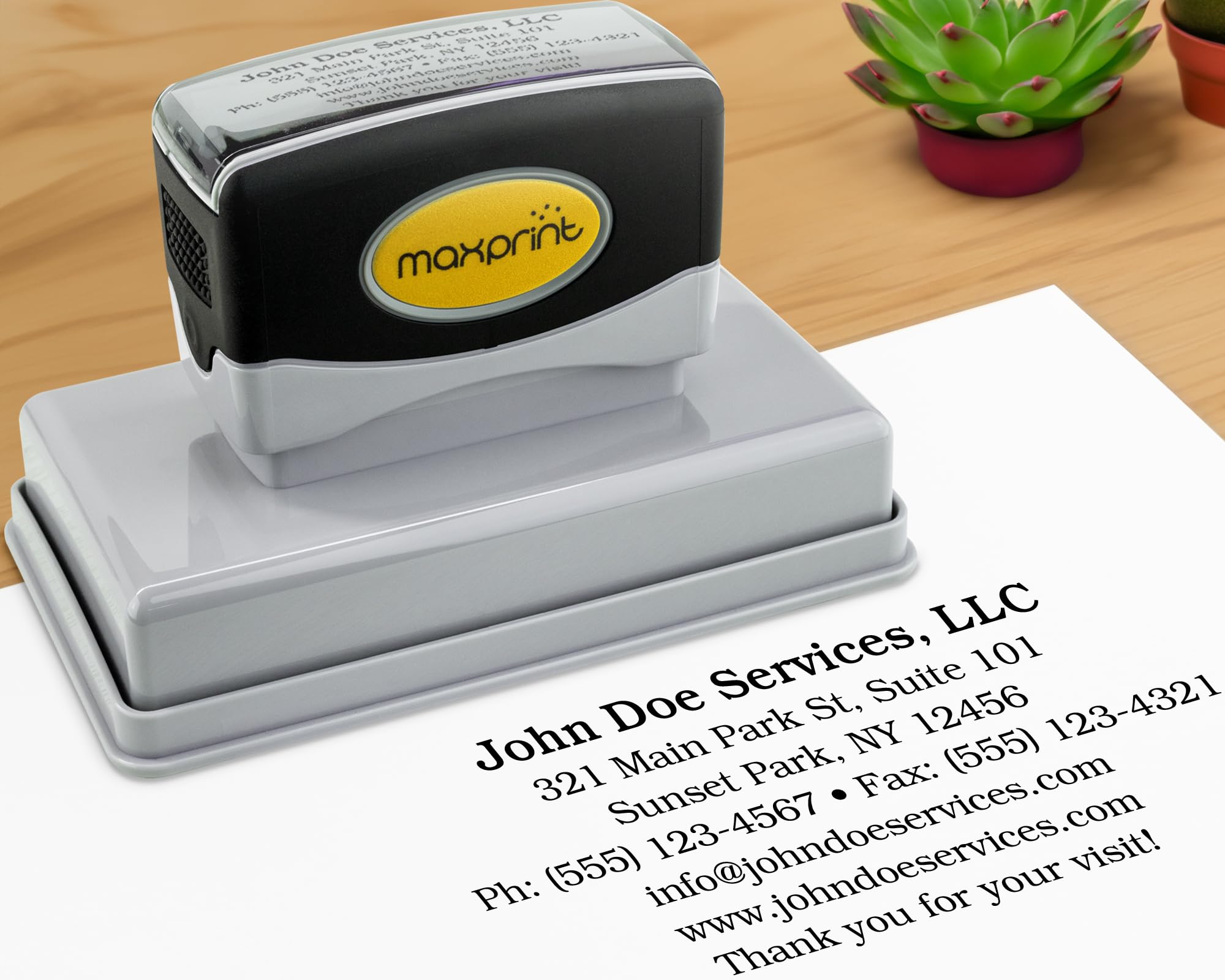 MaxPrintPre-Inked Custom Text Stamp XX-Large Size - Up to 8 Lines of Text