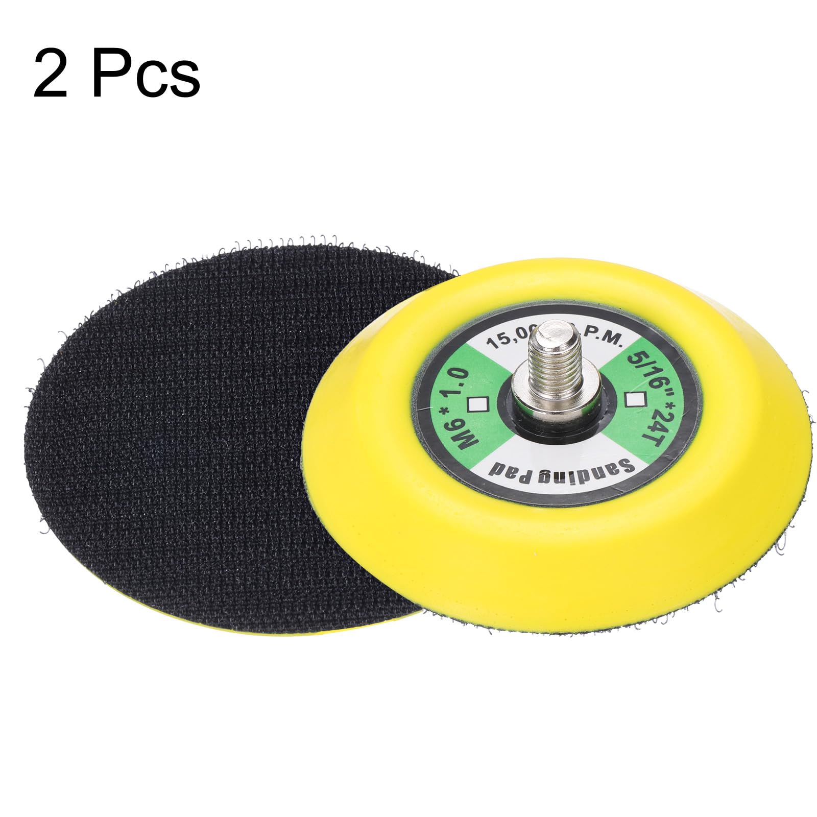 Sourcingmap 3 Inch Hook and Loop Backing Sanding Pads with 5/16"-24 Thread for Diamond Sanding Finishing Polishing Buffing Pads - Image 3