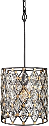 Varaluz Windsor 1 Light Crystal Pendant - Carbon/Havana Gold